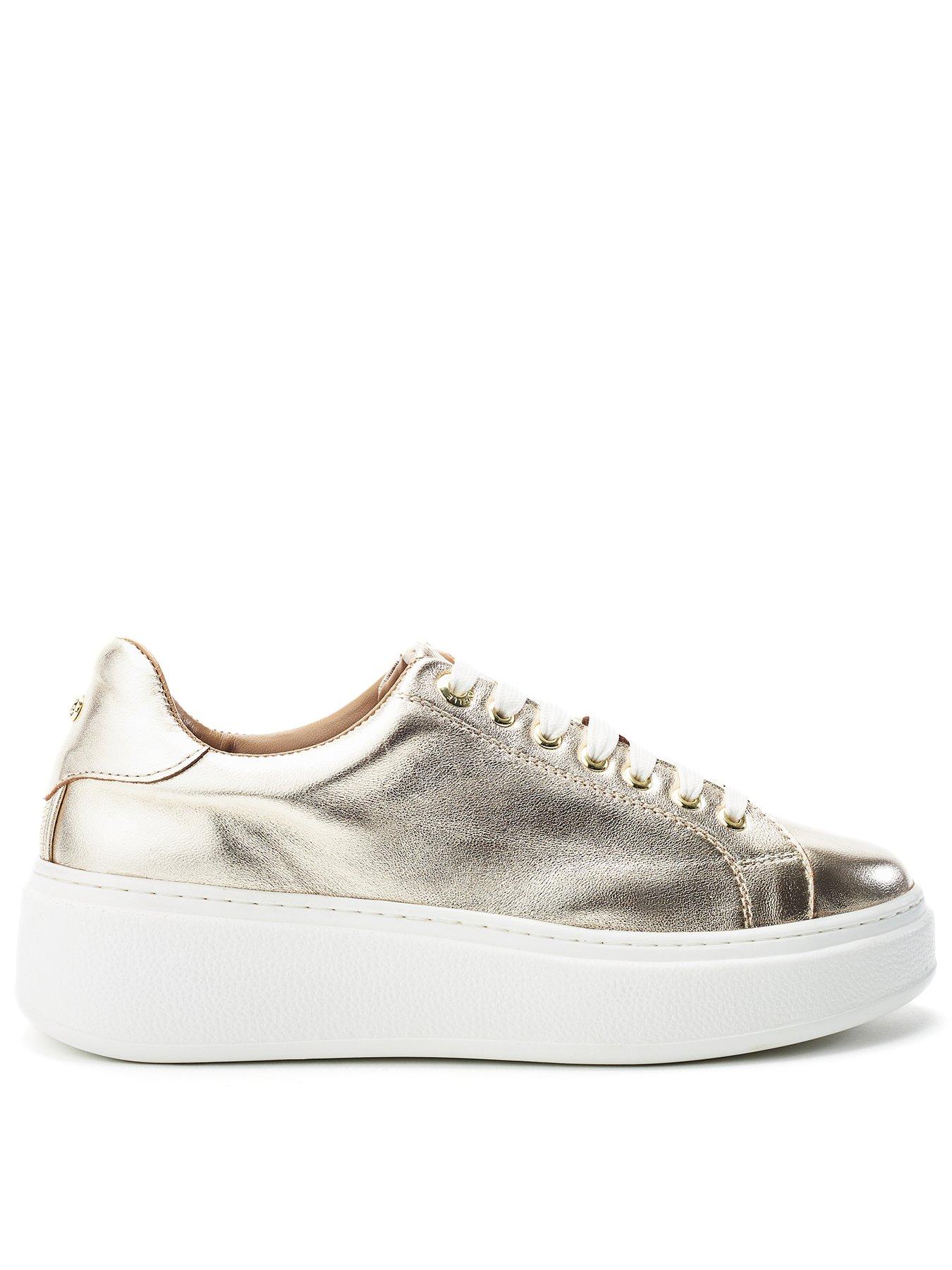 moda-in-pelle-cherrie-gold-leather-slab-sole-trainerfront