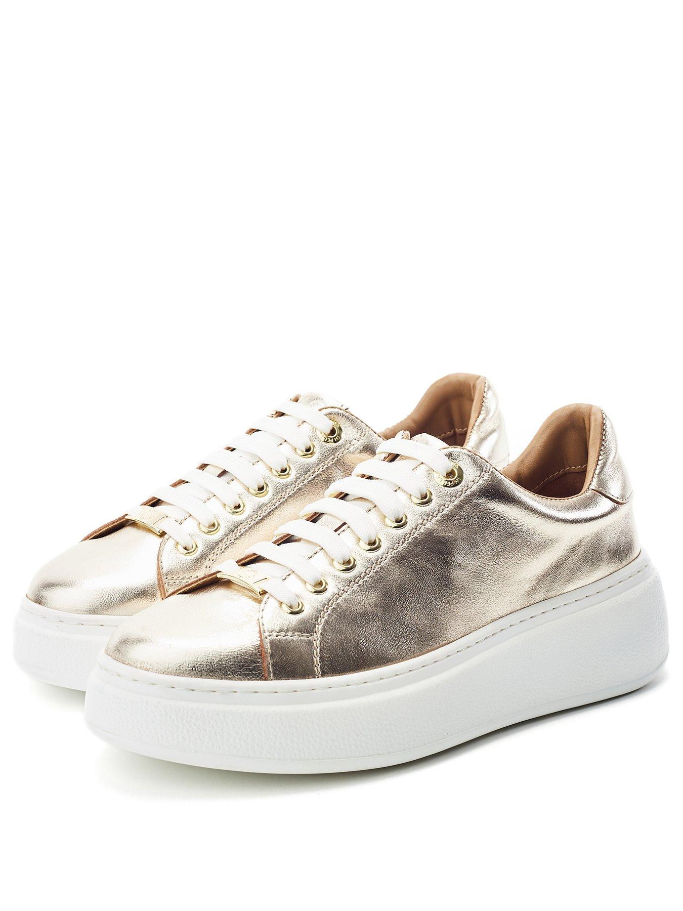 moda-in-pelle-cherrie-gold-leather-slab-sole-trainerstillFront