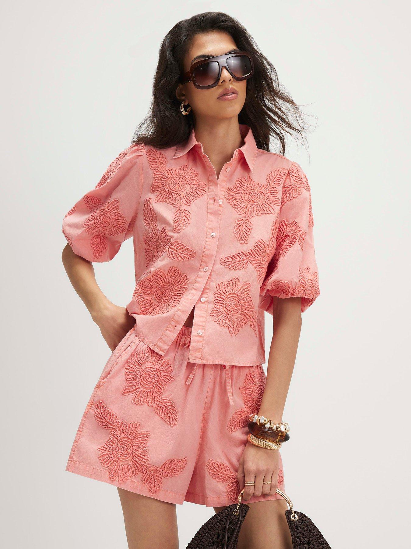 Image 1 of 5 of River Island Cornelli Co -ord Shorts - Pink