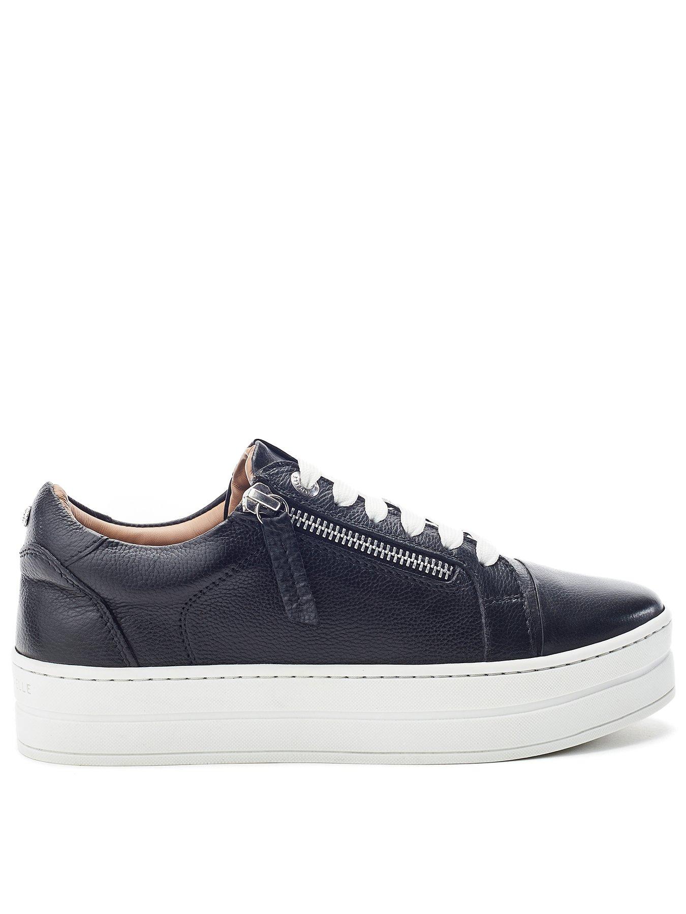 moda-in-pelle-abbee-black-leather-slab-sole-lace-up-trainer-with-zip