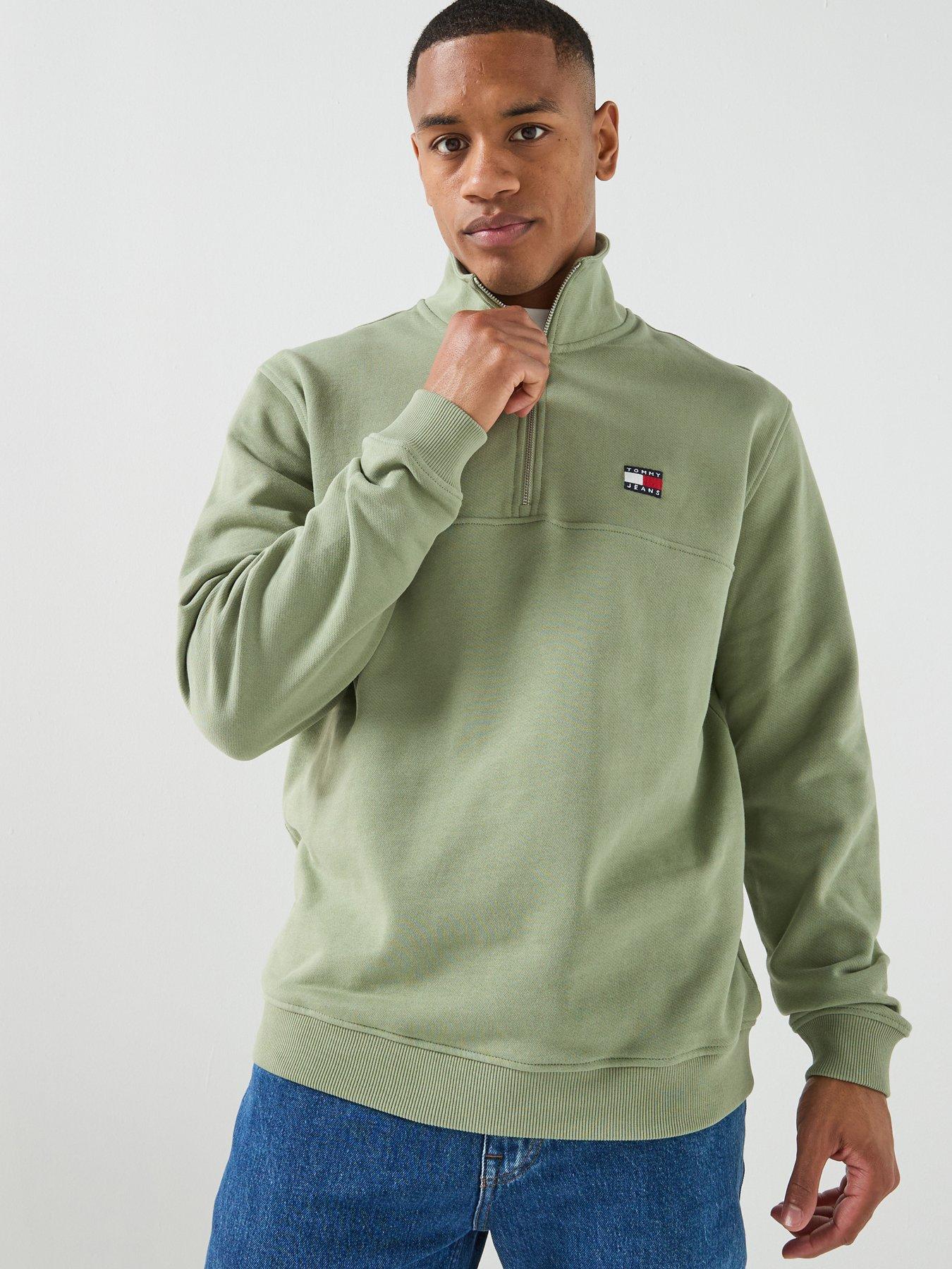 Tommy Jeans Badge 1/4 Sweatshirt - Light Green
