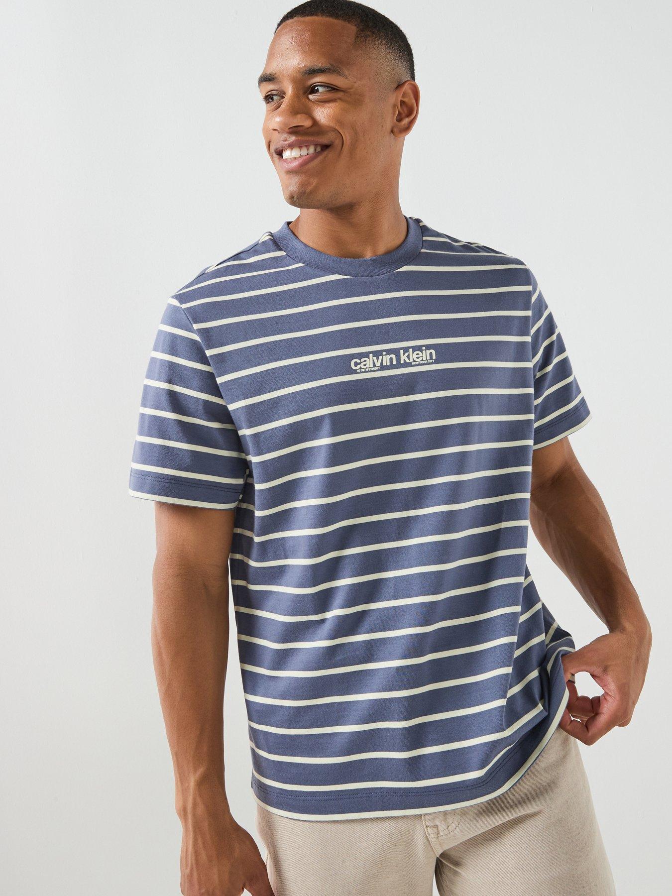 Image 1 of 5 of Calvin Klein Jeans Easy Stripe T-Shirt - Navy