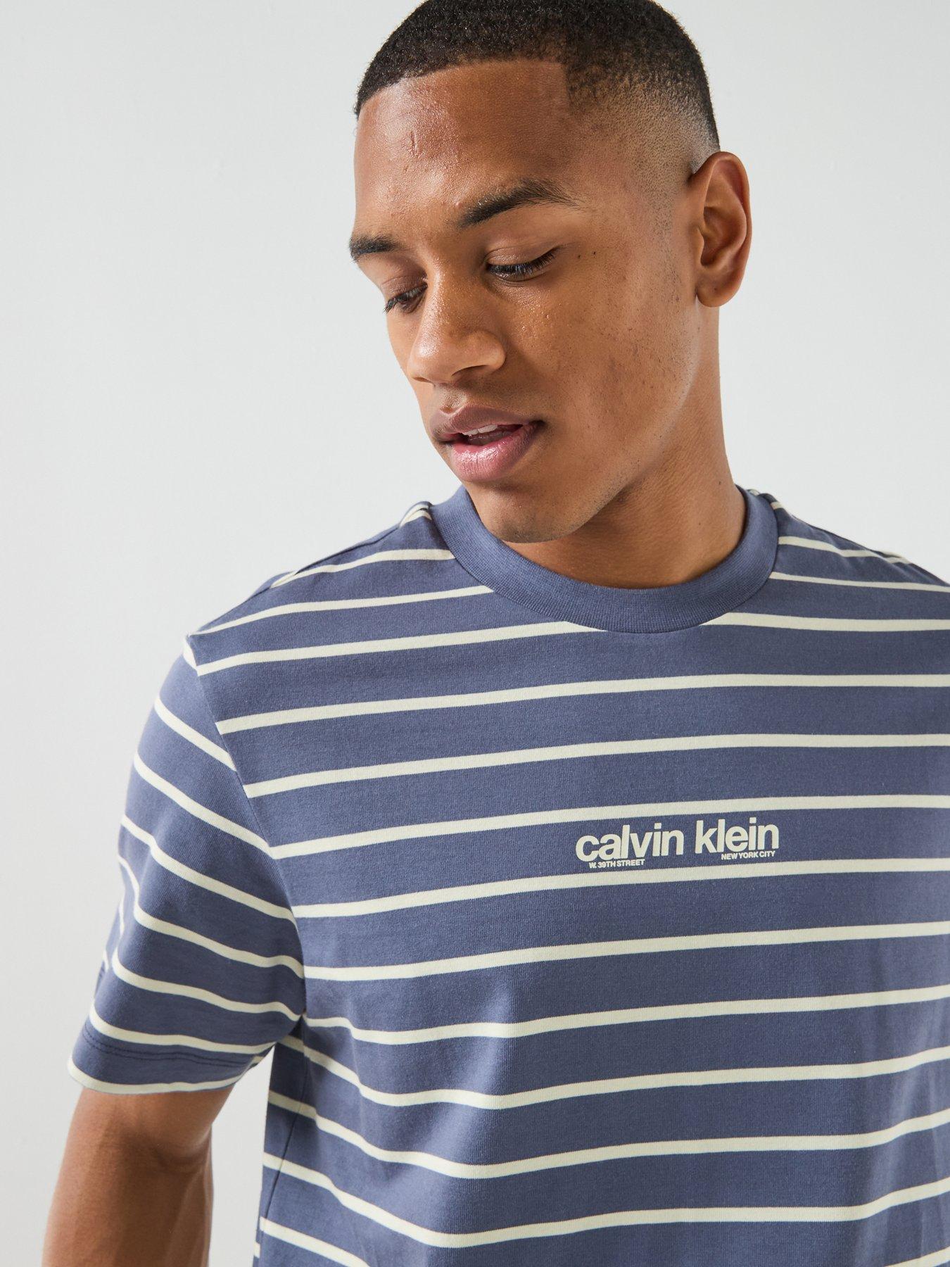 Image 4 of 5 of Calvin Klein Jeans Easy Stripe T-Shirt - Navy