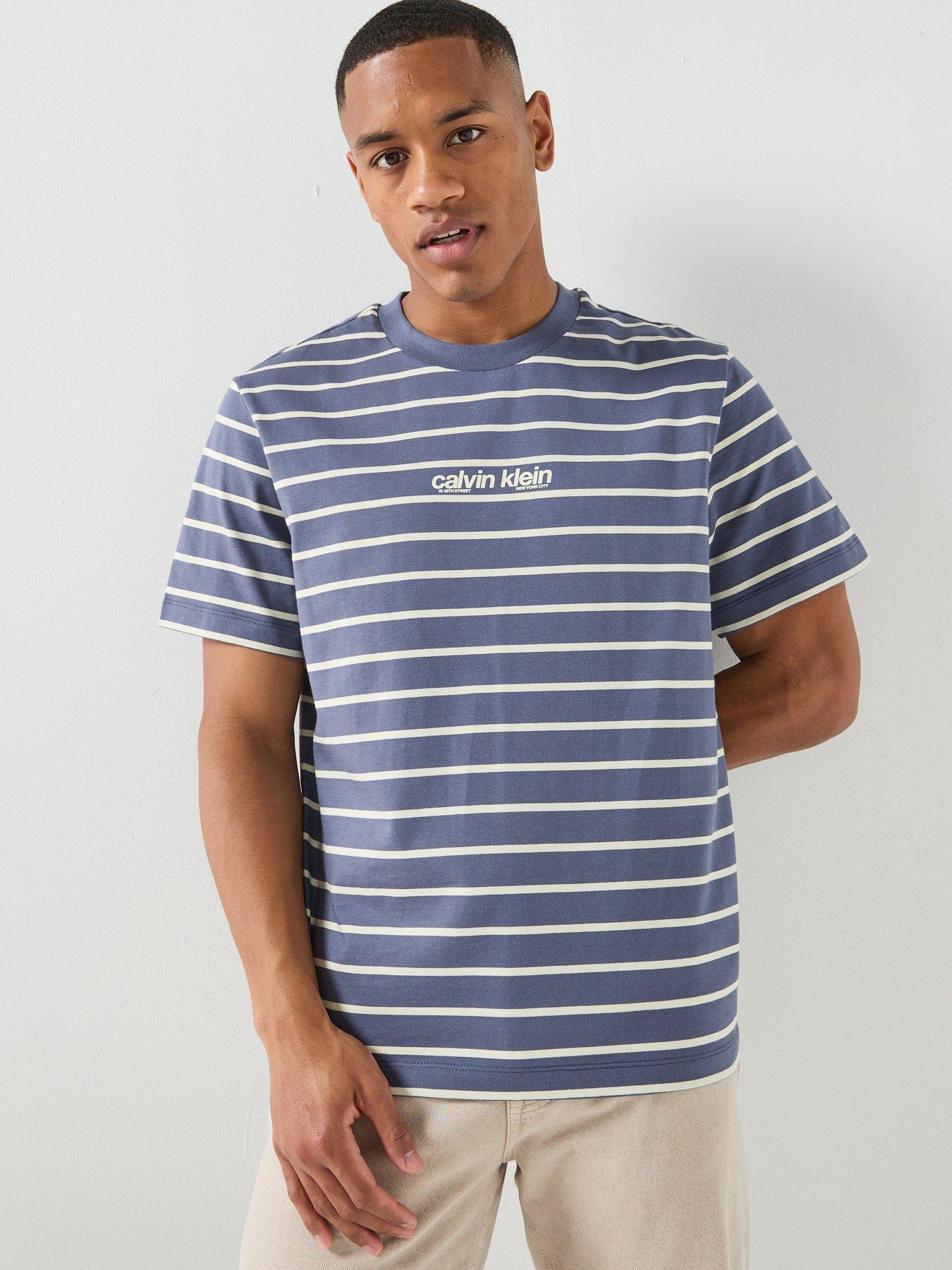 Image 5 of 5 of Calvin Klein Jeans Easy Stripe T-Shirt - Navy