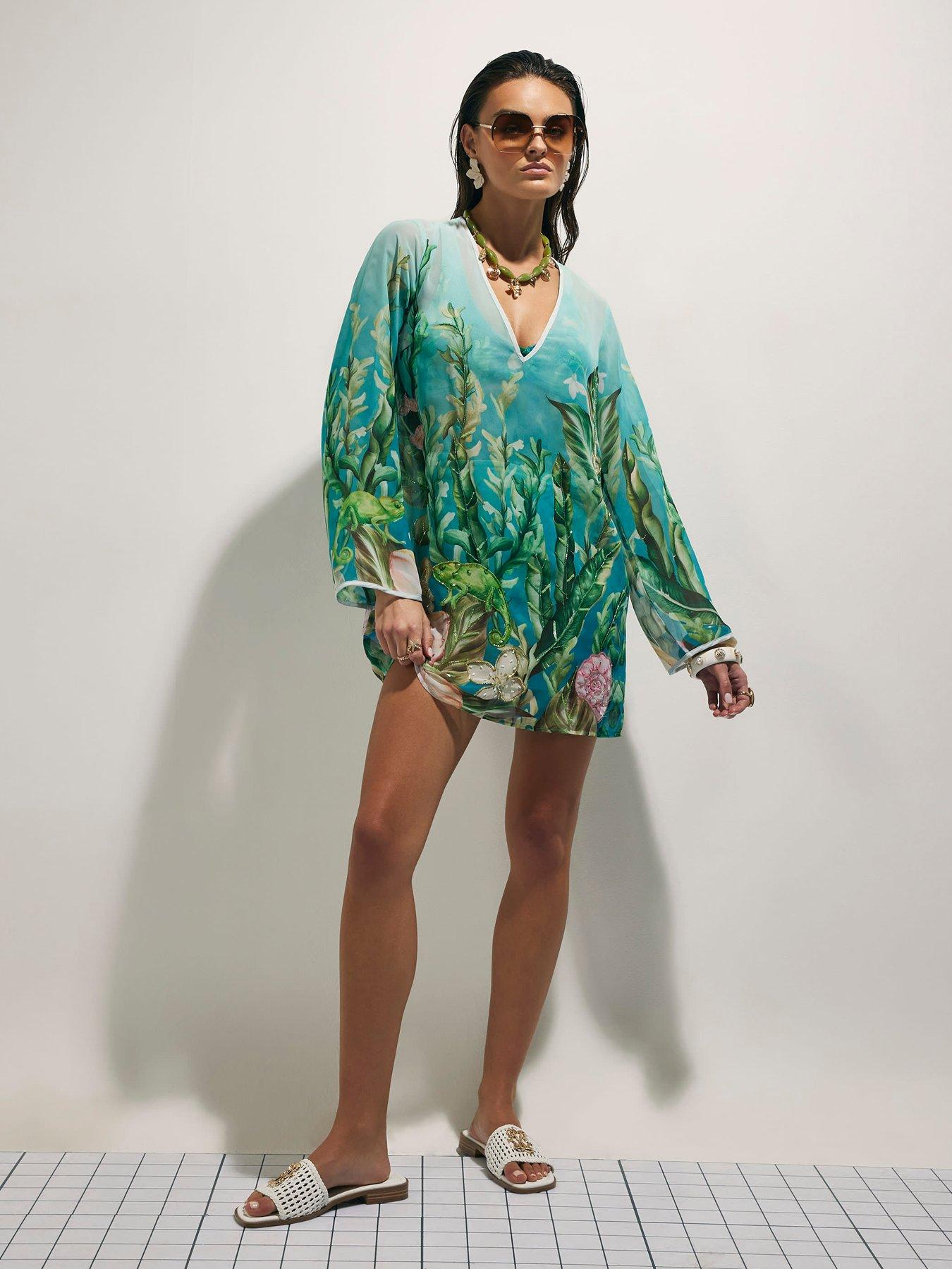Image 3 of 4 of River Island Lotus Tunic - Blue