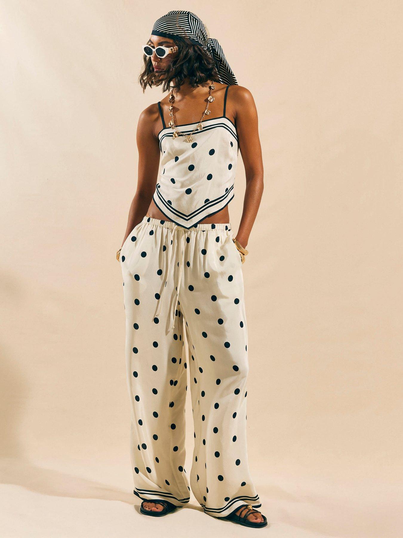 River Island Spot Print Trouser - Cream