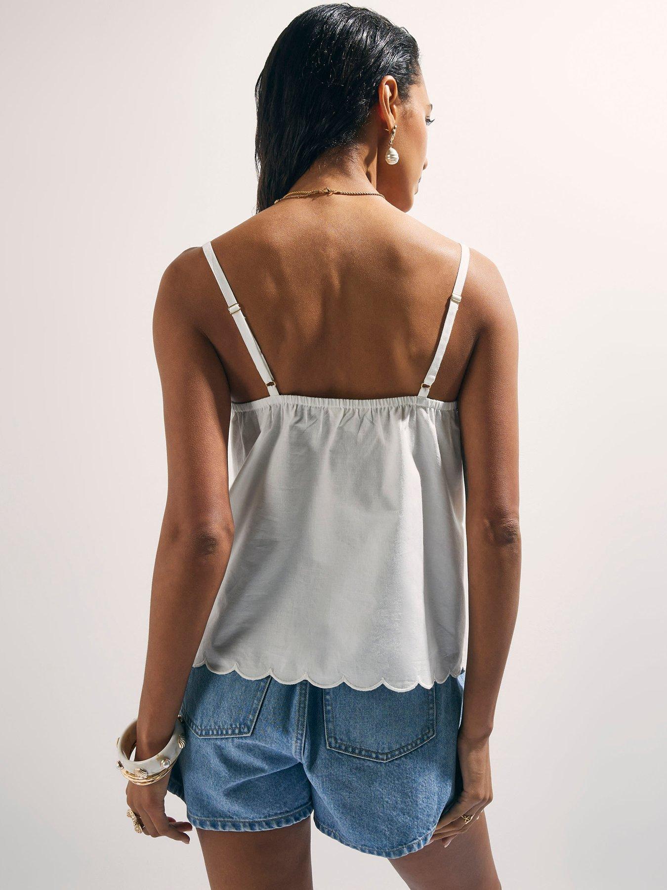Image 2 of 4 of River Island White Embroidered Cami - White