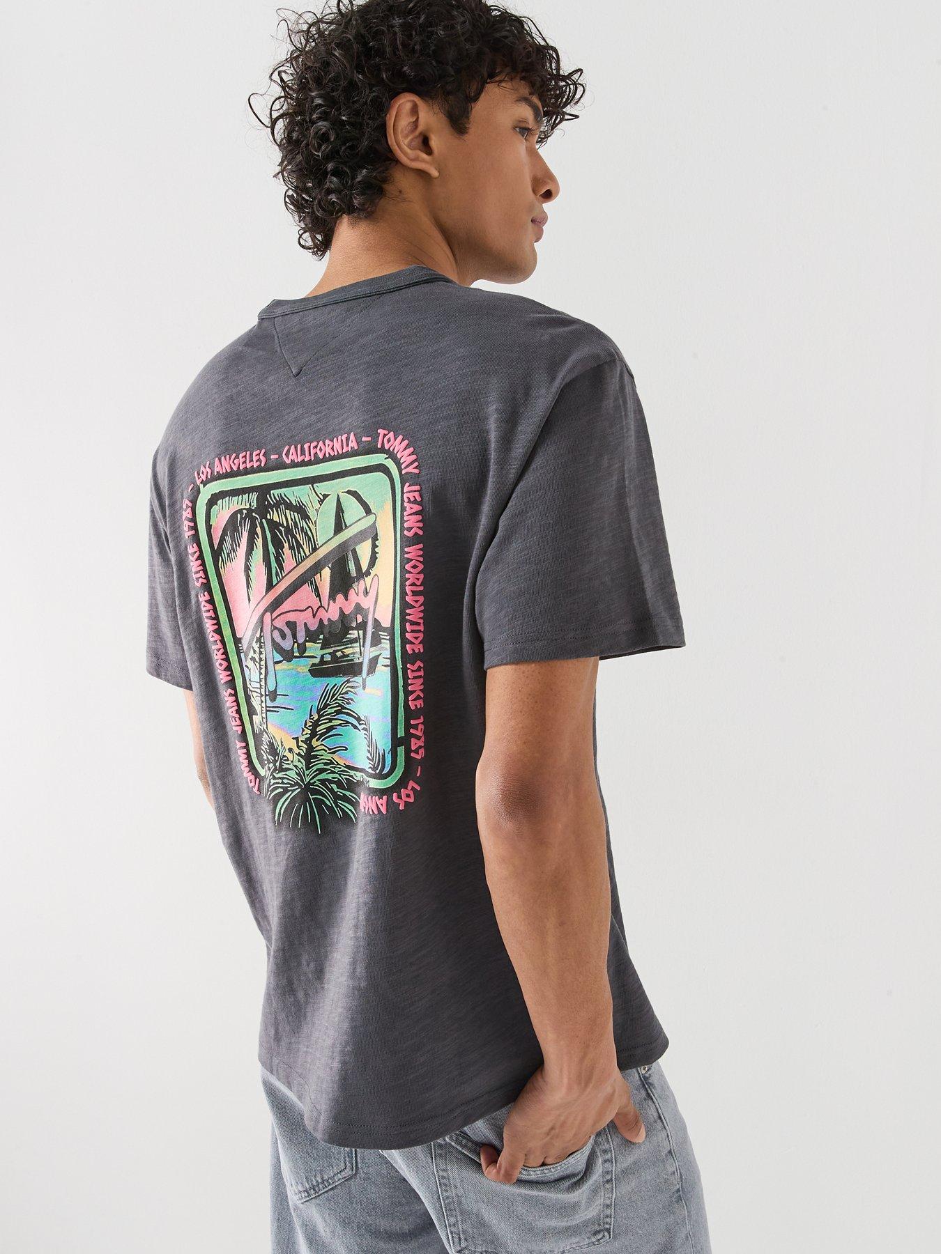 Image 2 of 6 of Tommy Jeans Relaxed Novelty Back Graphic T-Shirt - Black