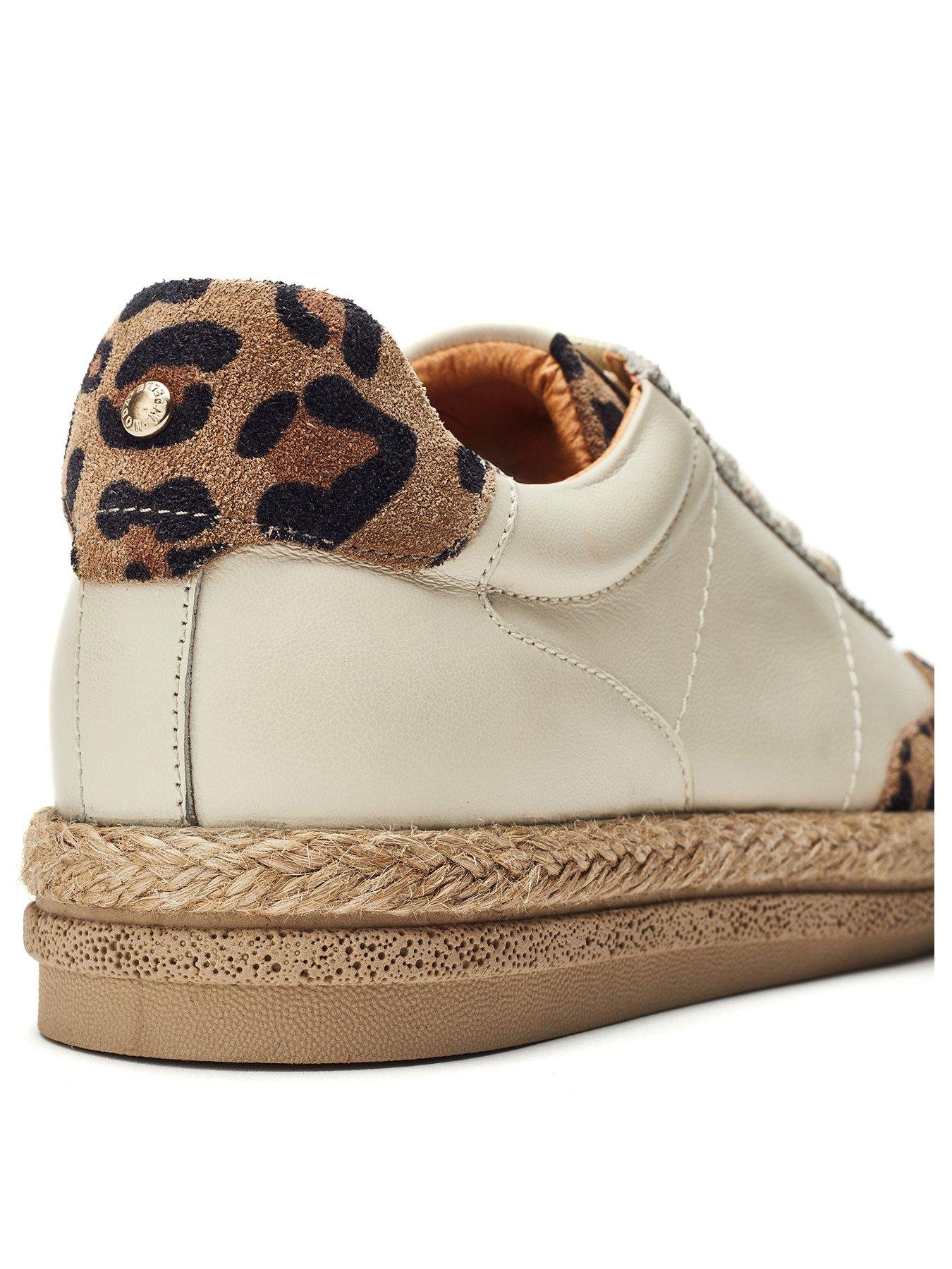 Image 2 of 3 of Moda In Pelle Baibe Off White Leather Multi Panel Trainer On Espadrille Sole Unit