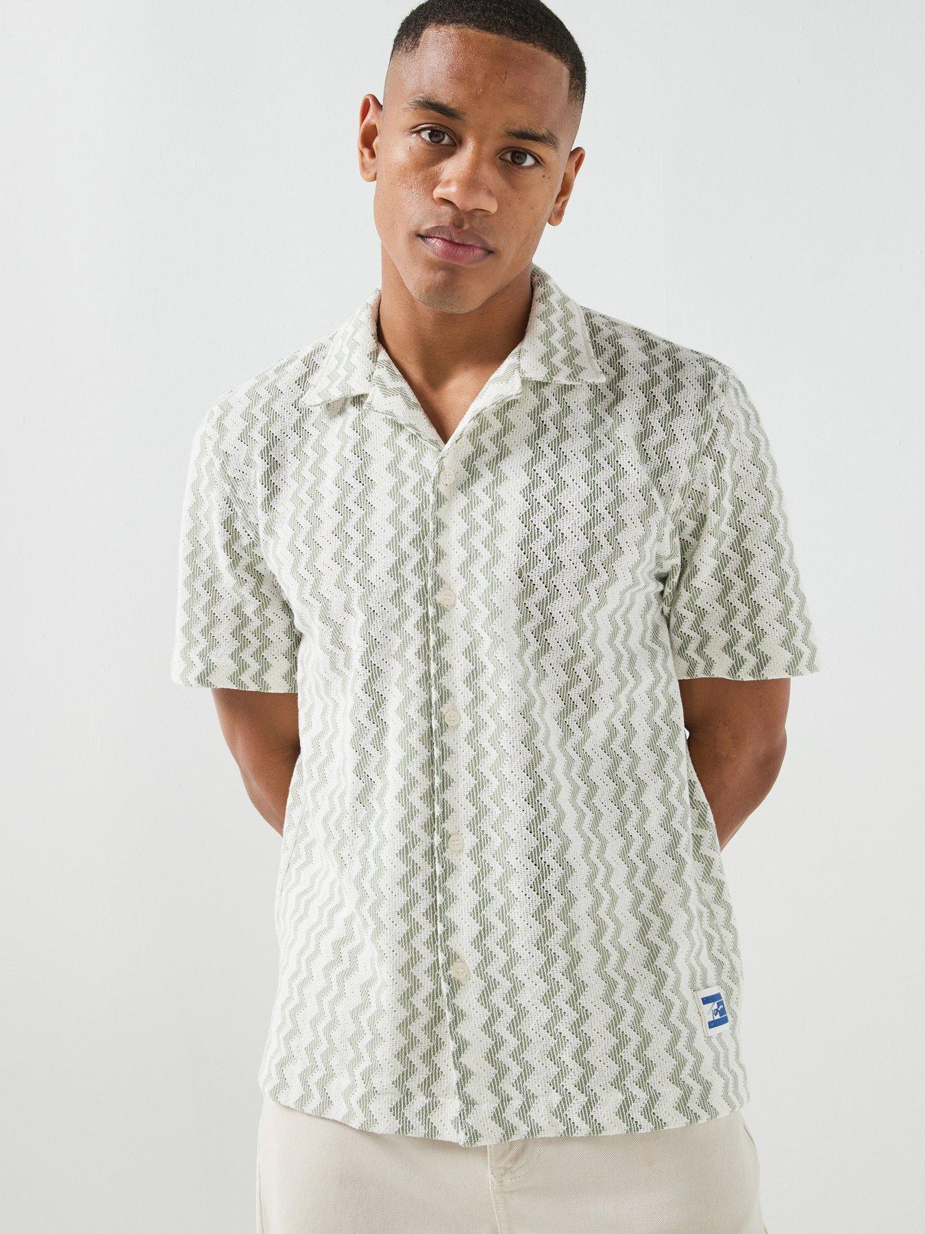 Tommy Jeans Club Textured Short Sleeve Shirt - Light Green