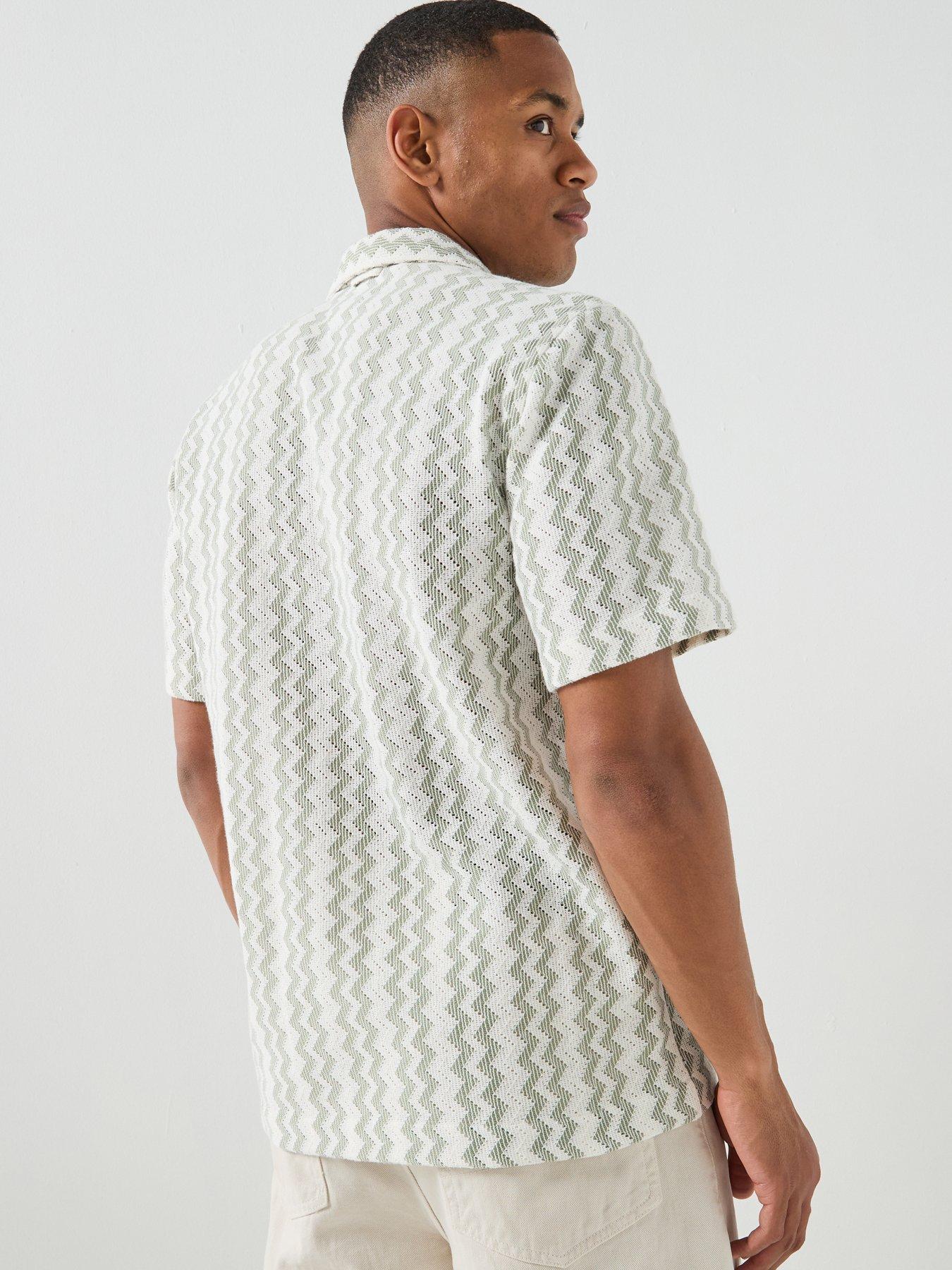 Image 2 of 6 of Tommy Jeans Club Textured Short Sleeve Shirt - Light Green