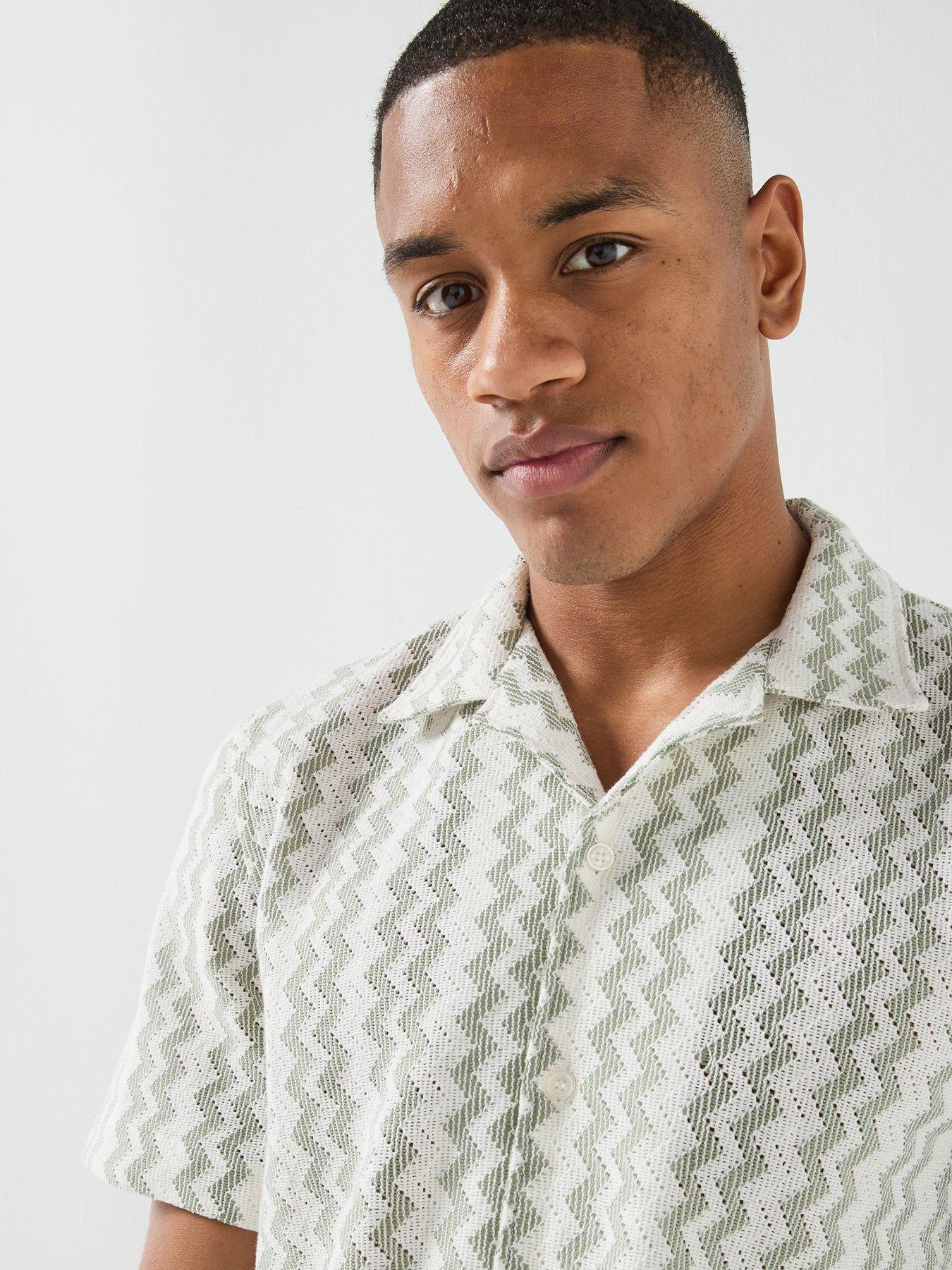 Image 5 of 6 of Tommy Jeans Club Textured Short Sleeve Shirt - Light Green