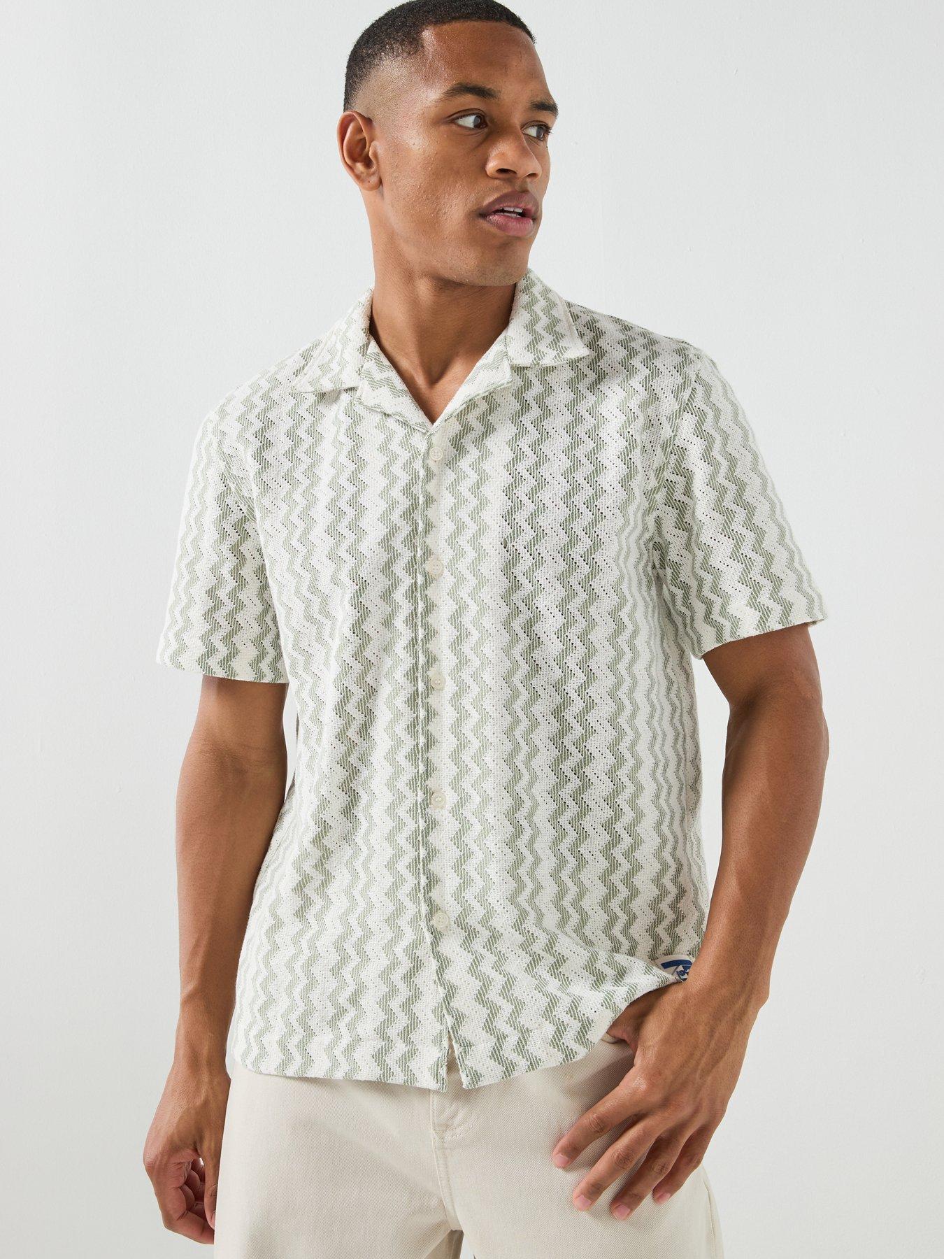 Image 6 of 6 of Tommy Jeans Club Textured Short Sleeve Shirt - Light Green