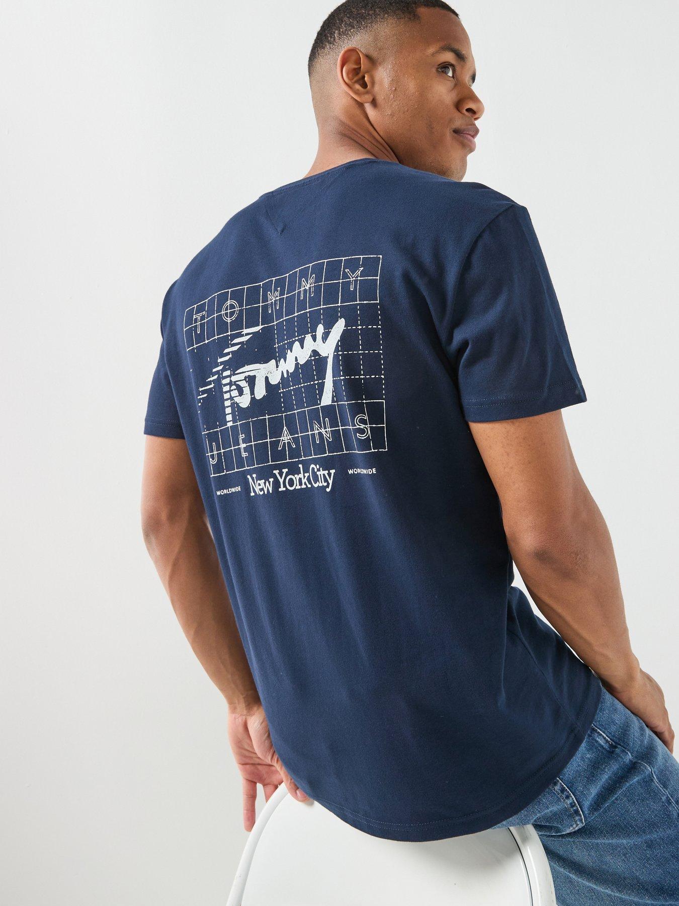 Image 1 of 6 of Tommy Jeans City Signature Back Graphic T-Shirt - Navy