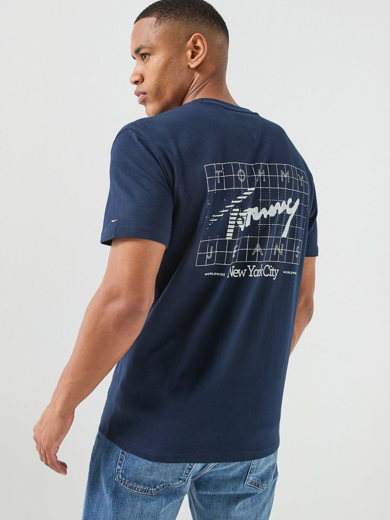 Image 2 of 6 of Tommy Jeans City Signature Back Graphic T-Shirt - Navy