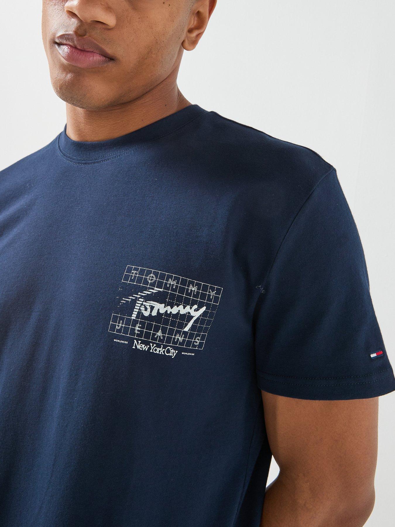 Image 4 of 6 of Tommy Jeans City Signature Back Graphic T-Shirt - Navy