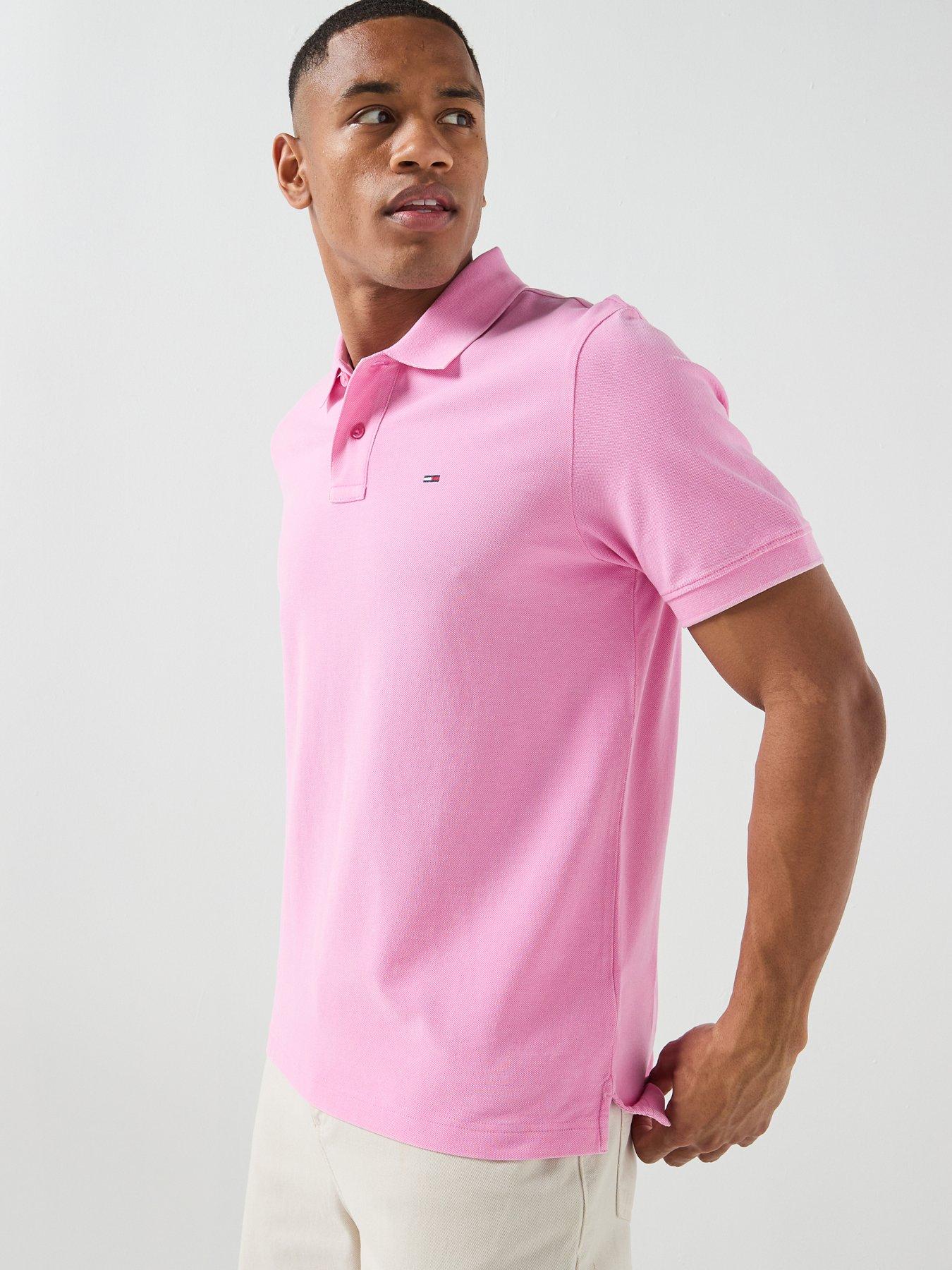 Tommy Jeans Regular Classic Flag Washed Polo Shirt - Light Pink