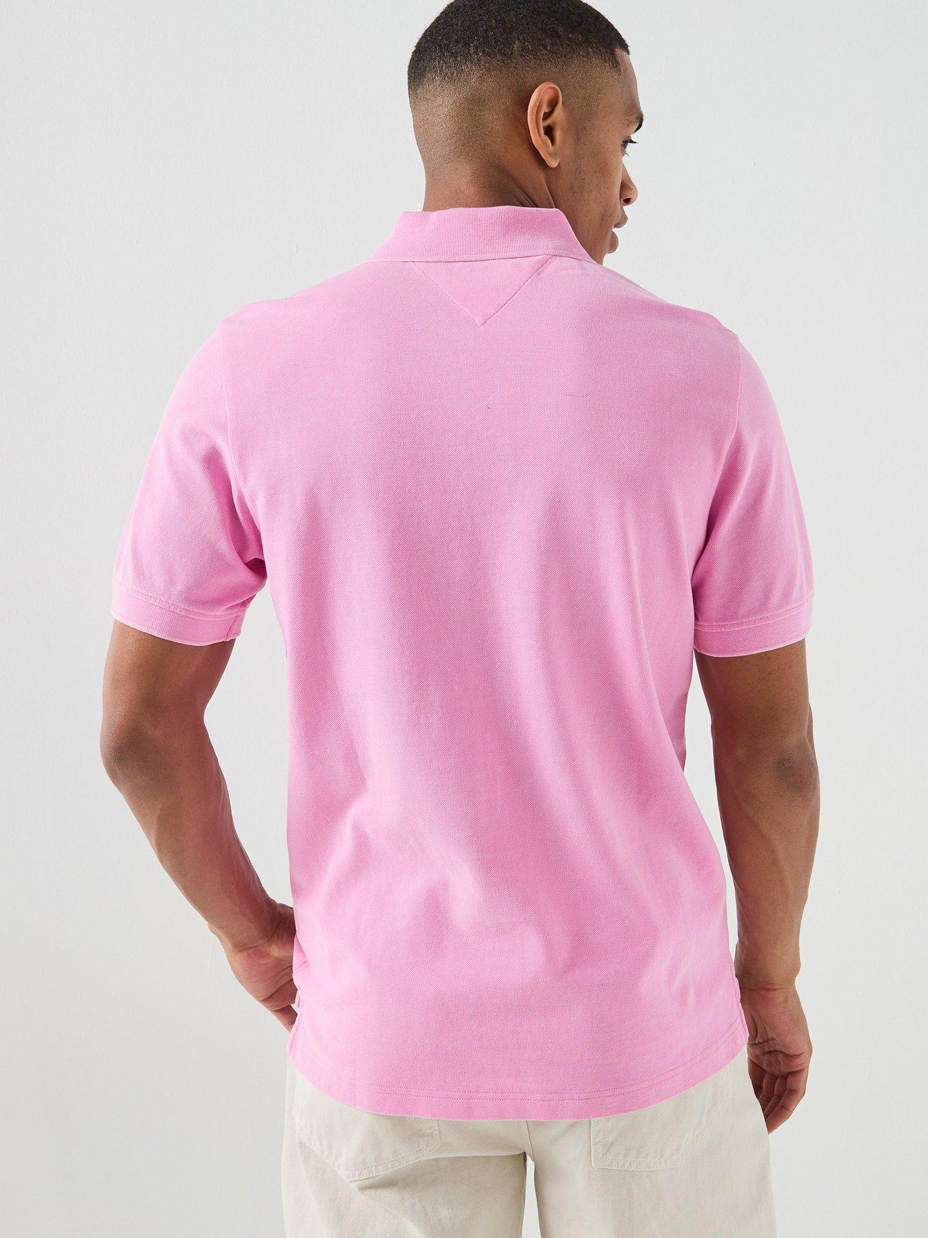 Image 2 of 5 of Tommy Jeans Reg Classic Flag Washed Polo - Light Pink