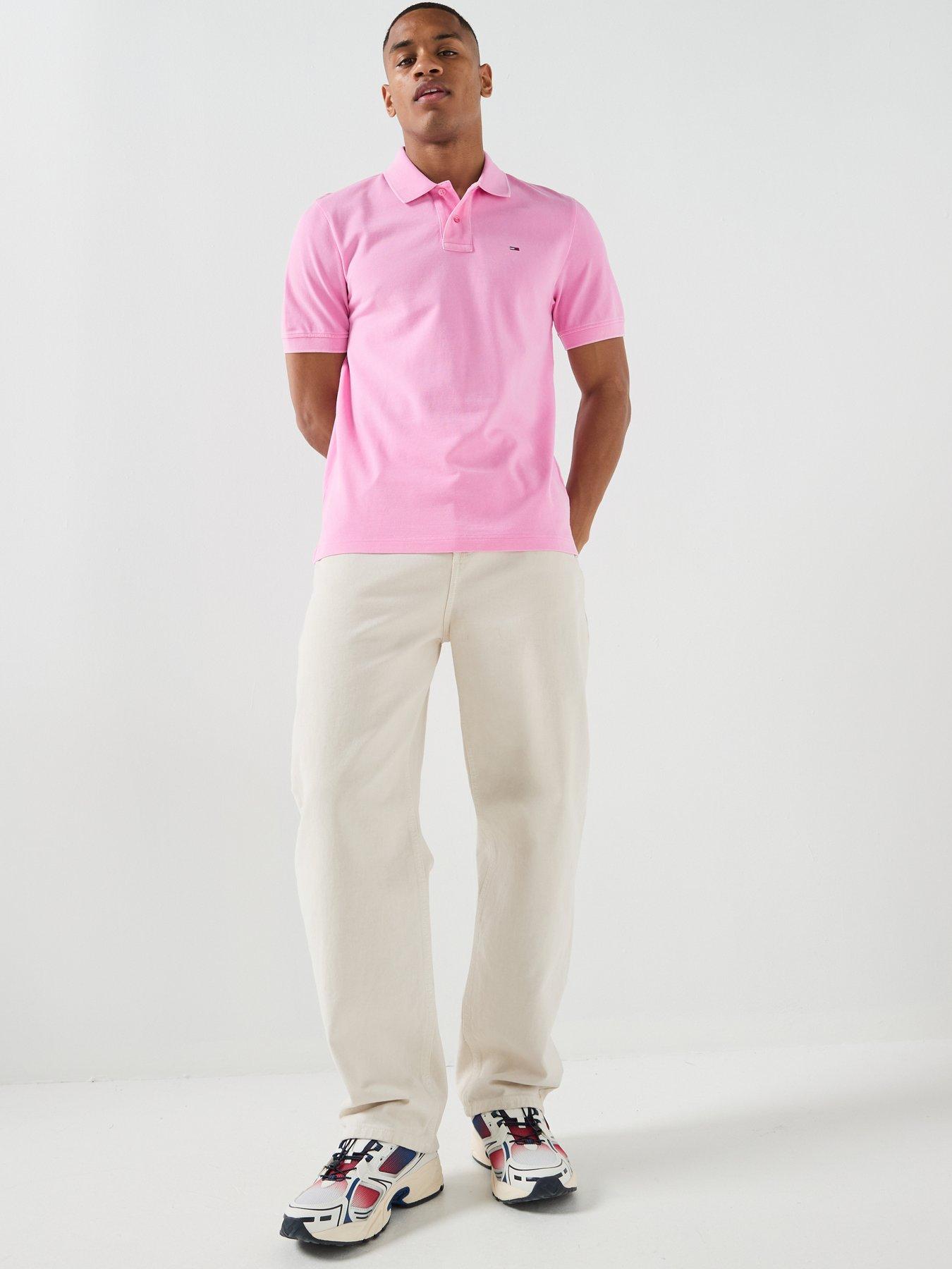 Image 3 of 5 of Tommy Jeans Reg Classic Flag Washed Polo - Light Pink