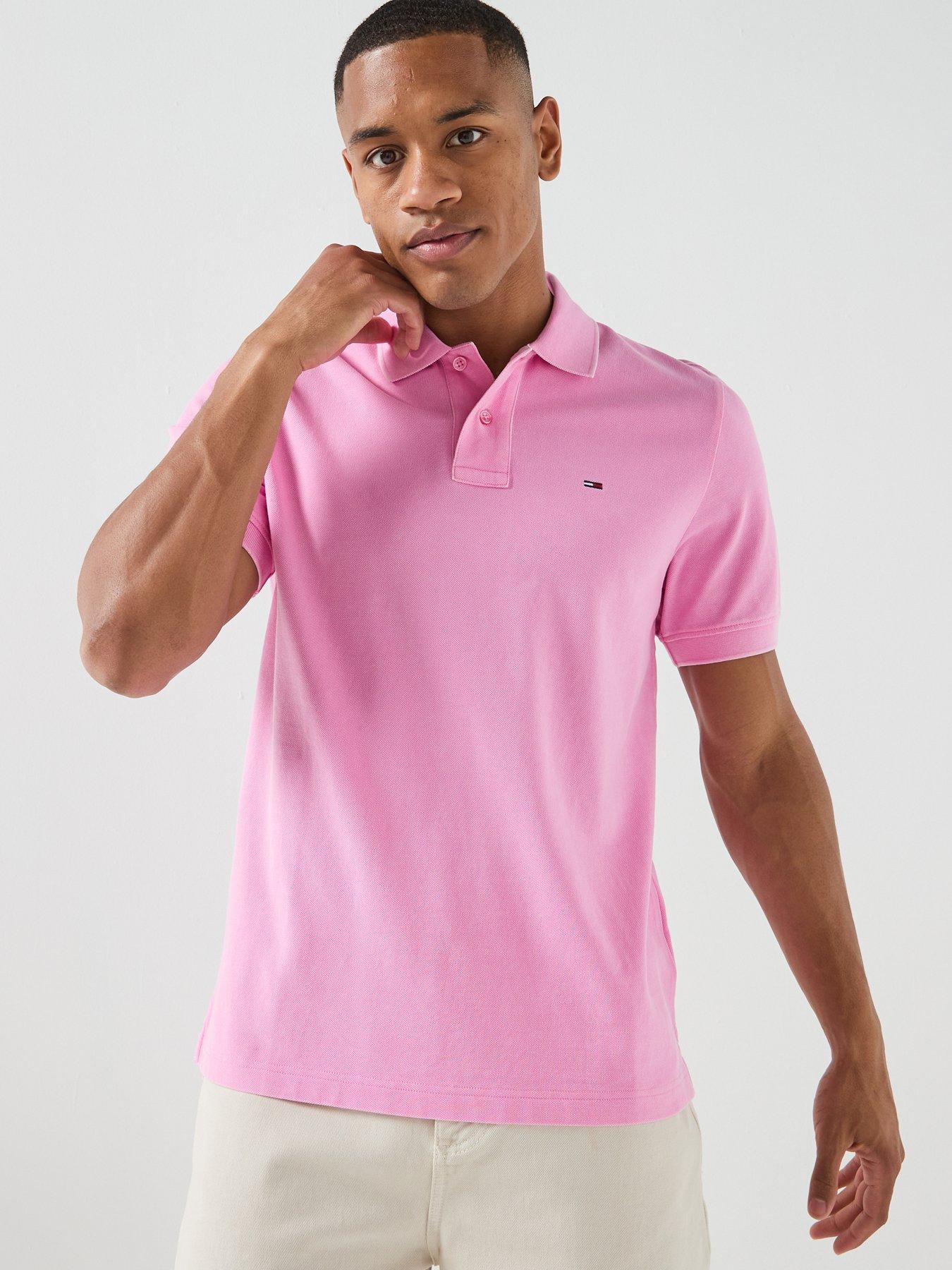 Image 5 of 5 of Tommy Jeans Reg Classic Flag Washed Polo - Light Pink