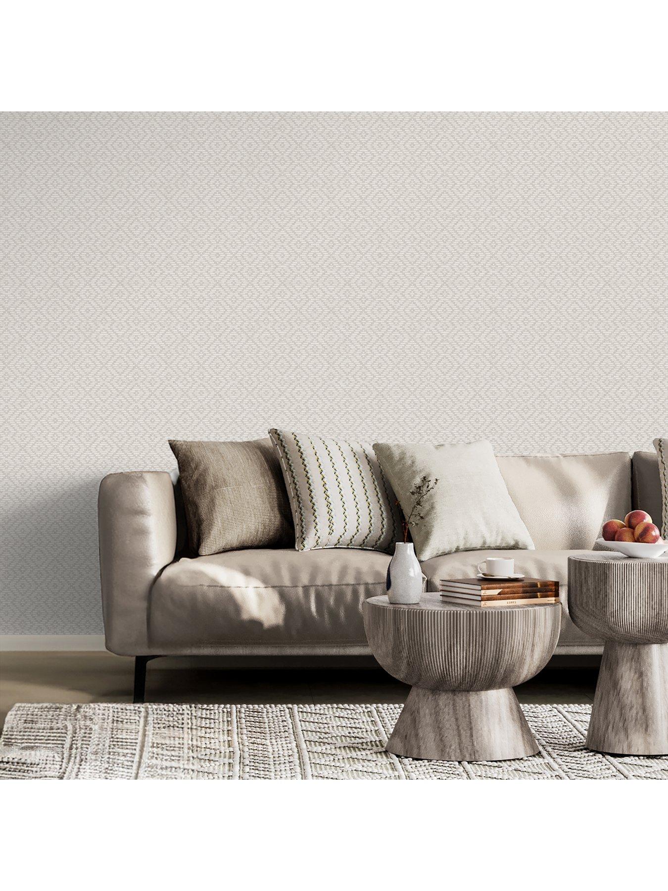 Image 2 of 3 of The Very Collection Diamond Weave-Chateau Grey Wallpaper