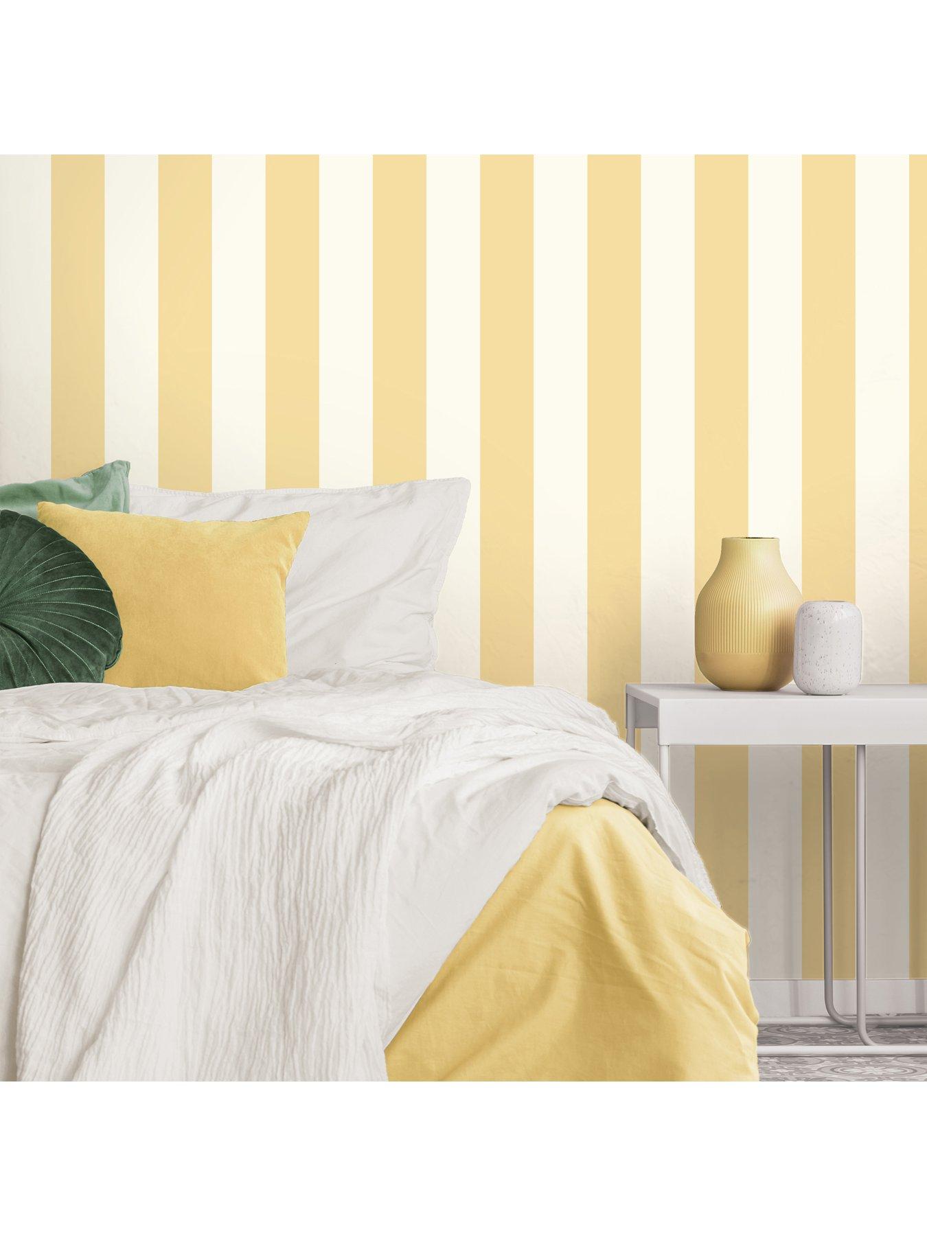 Image 2 of 4 of The Very Collection Stripe - Yellow Wallpaper