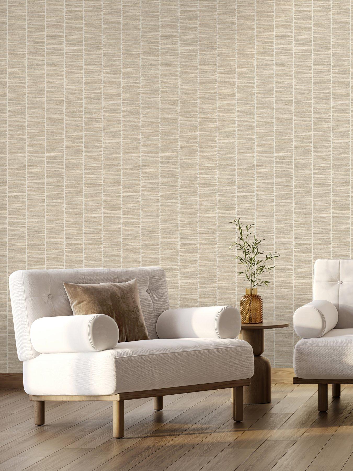The Very Collection Textured Stripe-Tanzine Brown Wallpaper