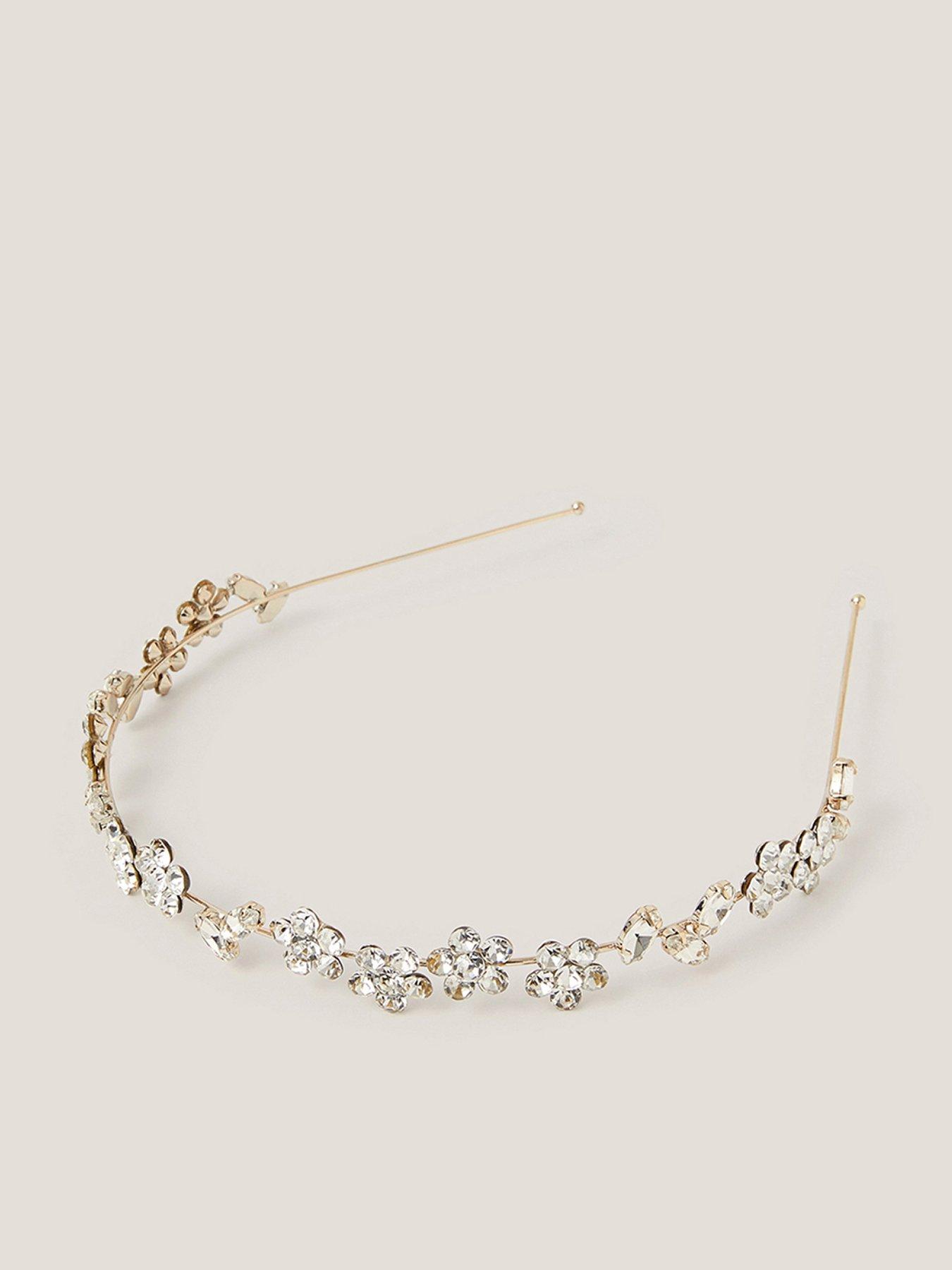 Monsoon Girls Bridesmaid Jewel Flower Aliceband - Gold