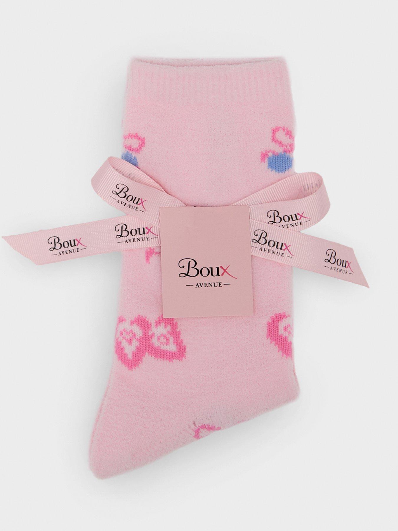 Image 4 of 4 of Boux Avenue Breakfast Print Cosy Socks - Pink
