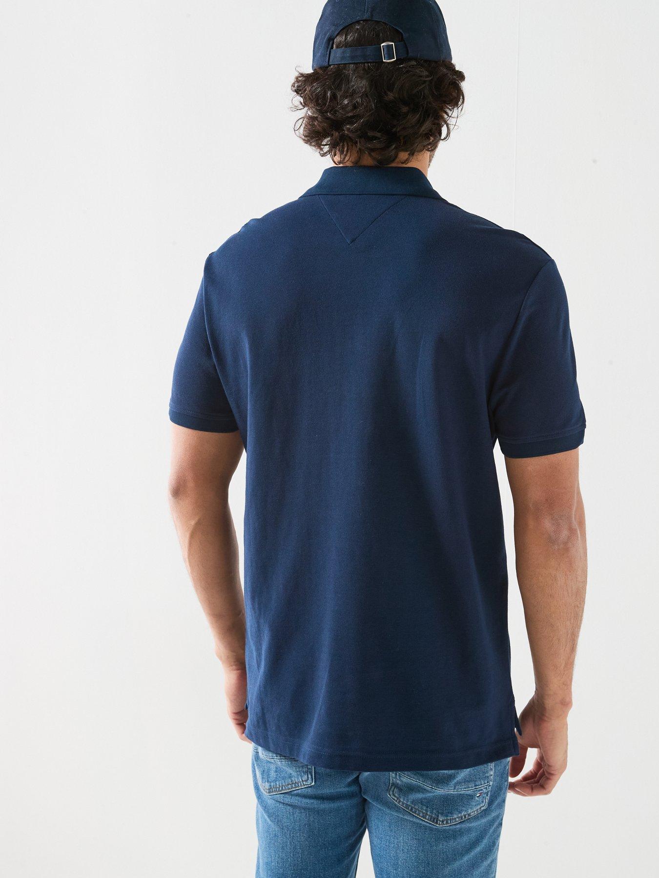 Image 2 of 6 of Tommy Hilfiger Americana Flag Logo Regular Fit Polo Shirt - Navy