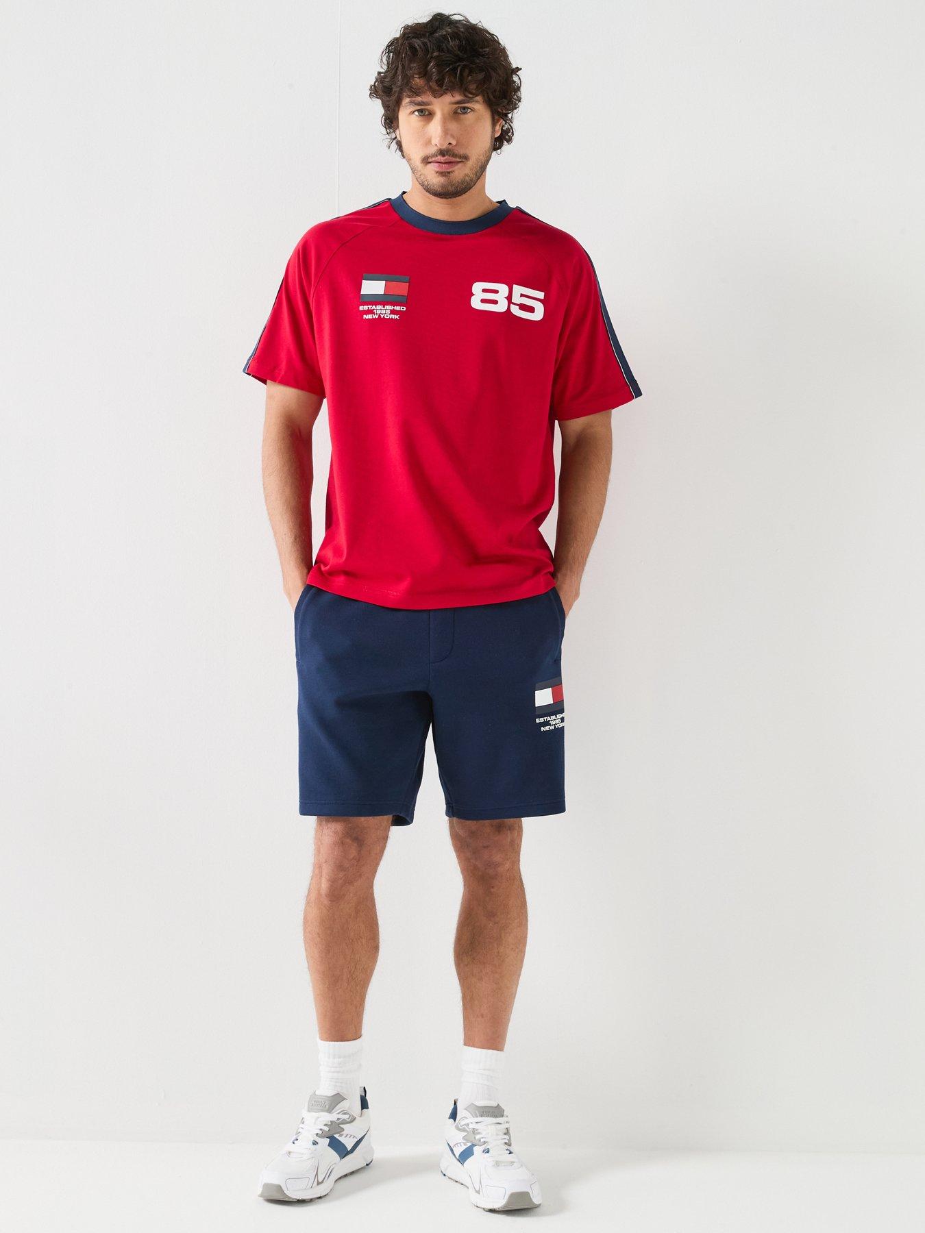 Image 3 of 6 of Tommy Hilfiger Countries Track Sweat Shorts - Navy