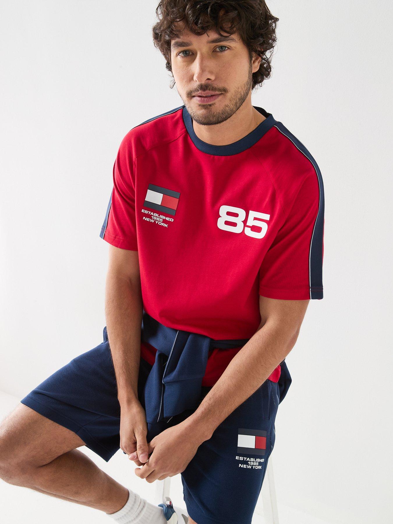 Image 4 of 6 of Tommy Hilfiger Countries Track Sweat Shorts - Navy