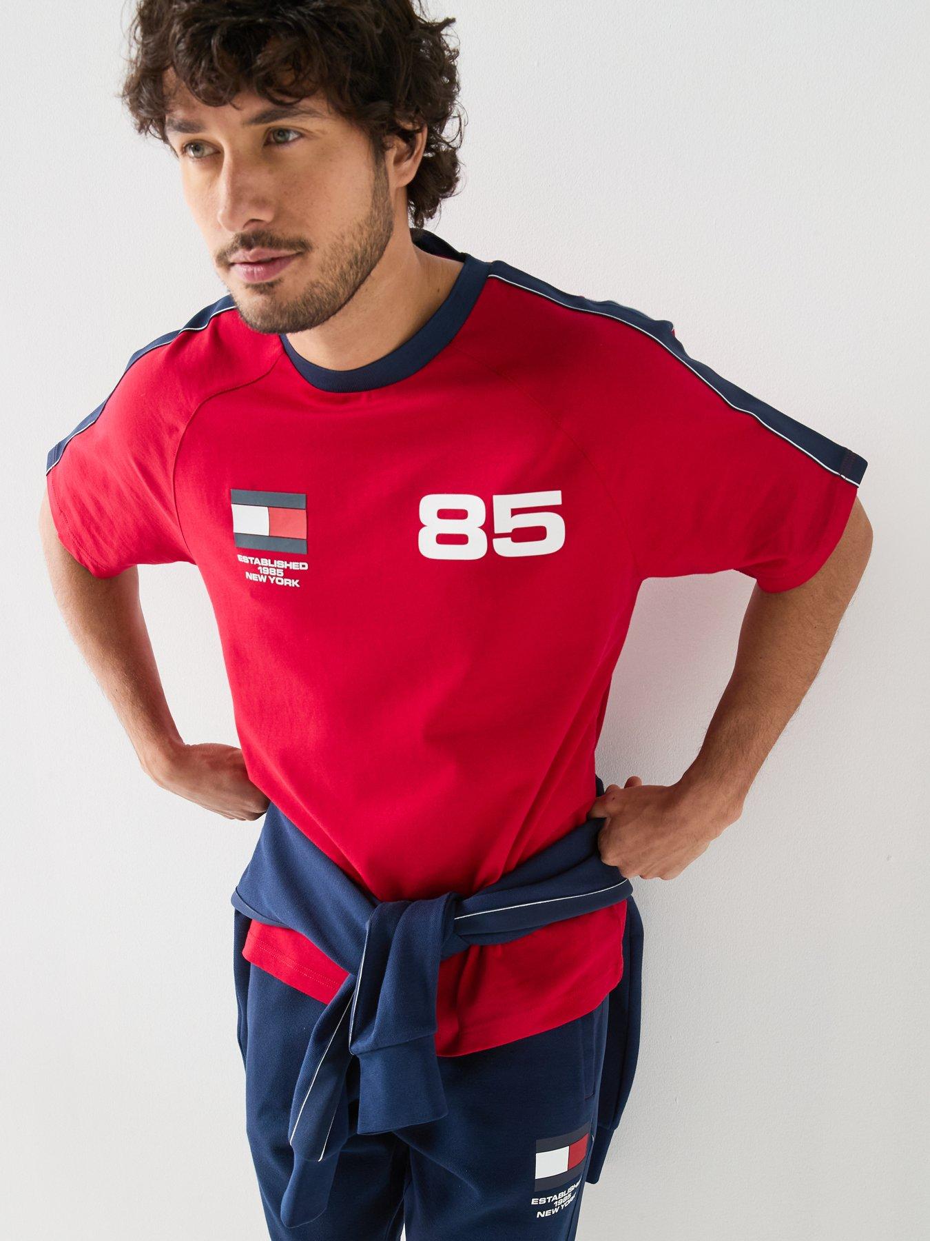 Image 6 of 6 of Tommy Hilfiger Countries Track Sweat Shorts - Navy