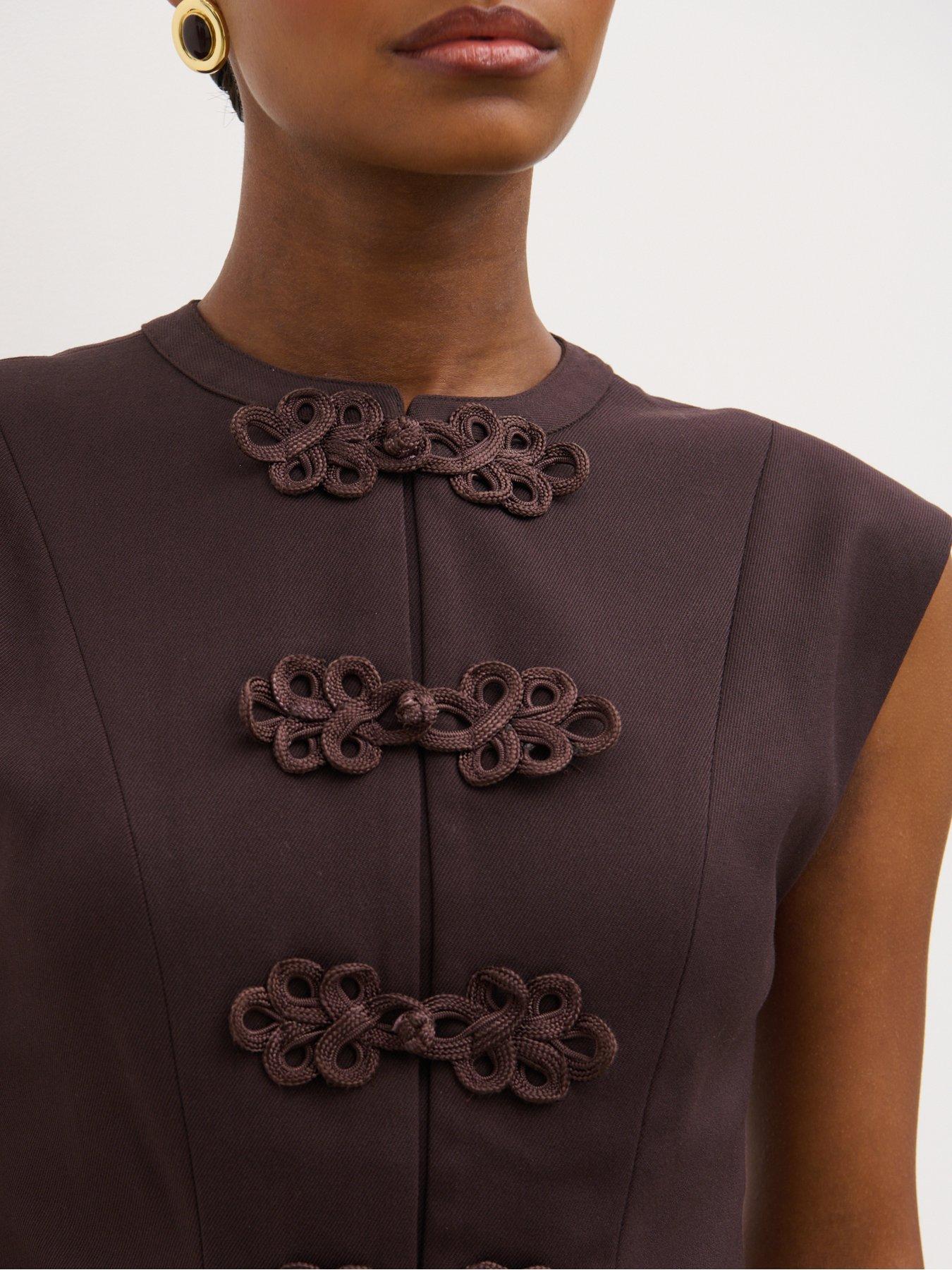 Image 3 of 4 of Pretty Lavish Hollyn Sleeveless Waistcoat - Brown