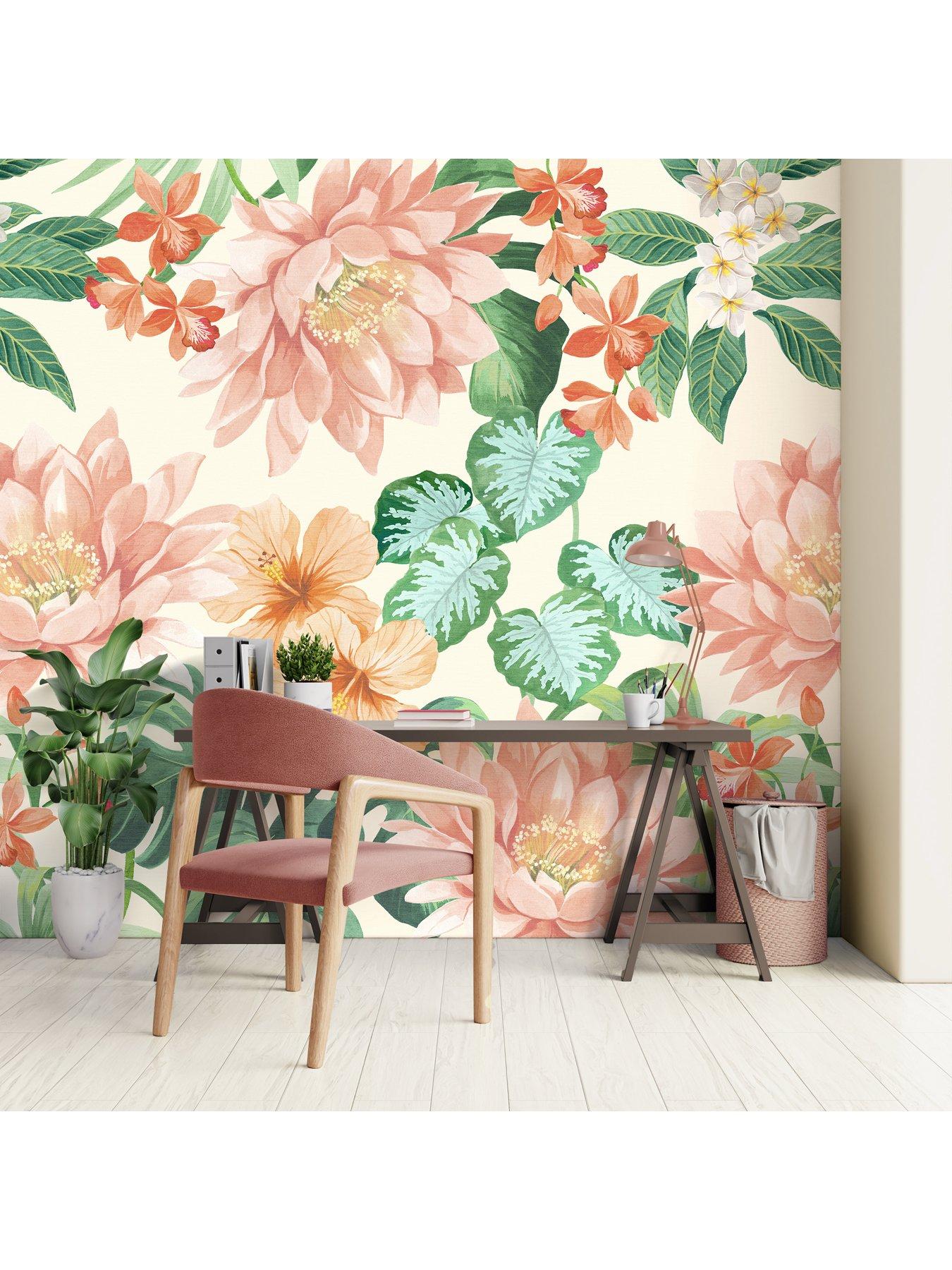 the-very-collection-tropical-floral-mural-coralstillFront