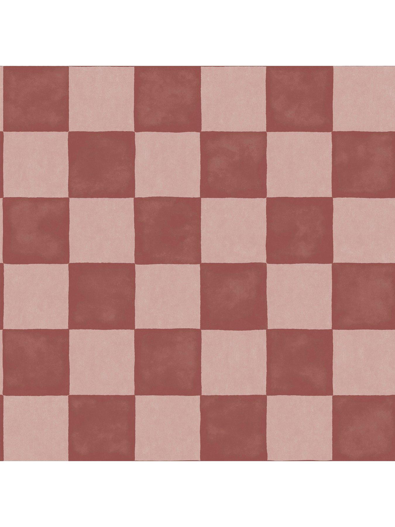 the-very-collection-checker-square--deep-clay-wallpaperback