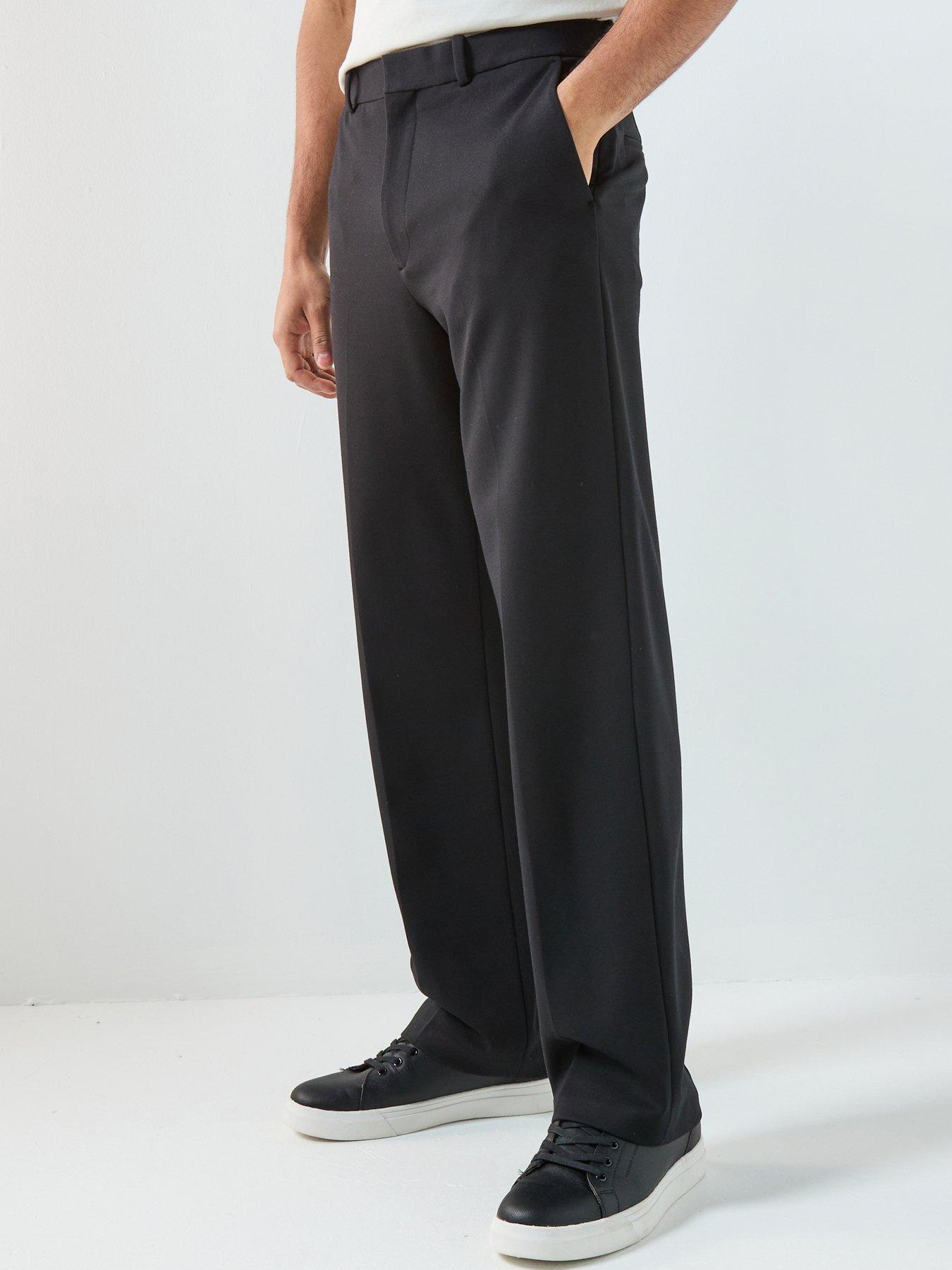 Calvin Klein Straight Fit Tech Knit Trousers - Black