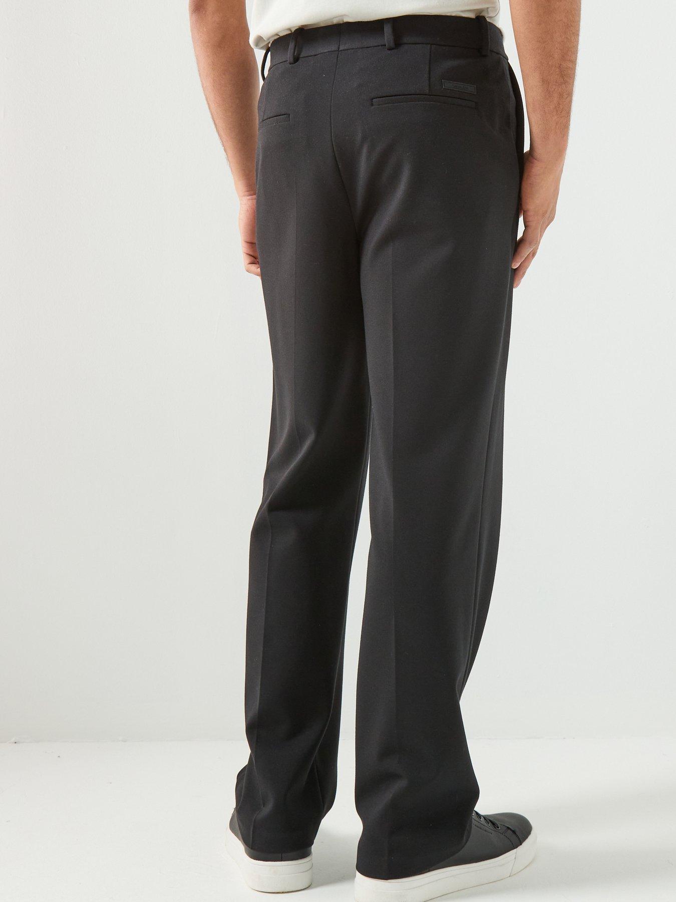 Image 2 of 6 of Calvin Klein Straight Fit Tech Knit Trousers - Black