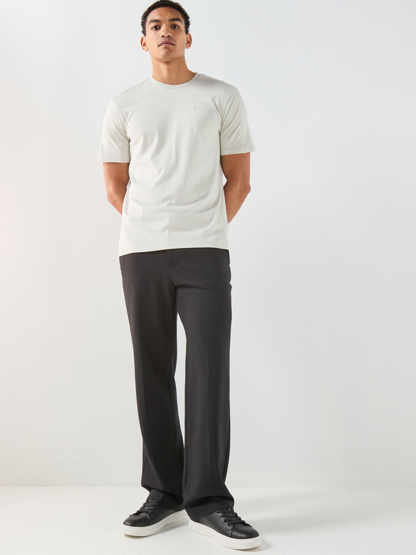 Image 3 of 6 of Calvin Klein Straight Fit Tech Knit Trousers - Black