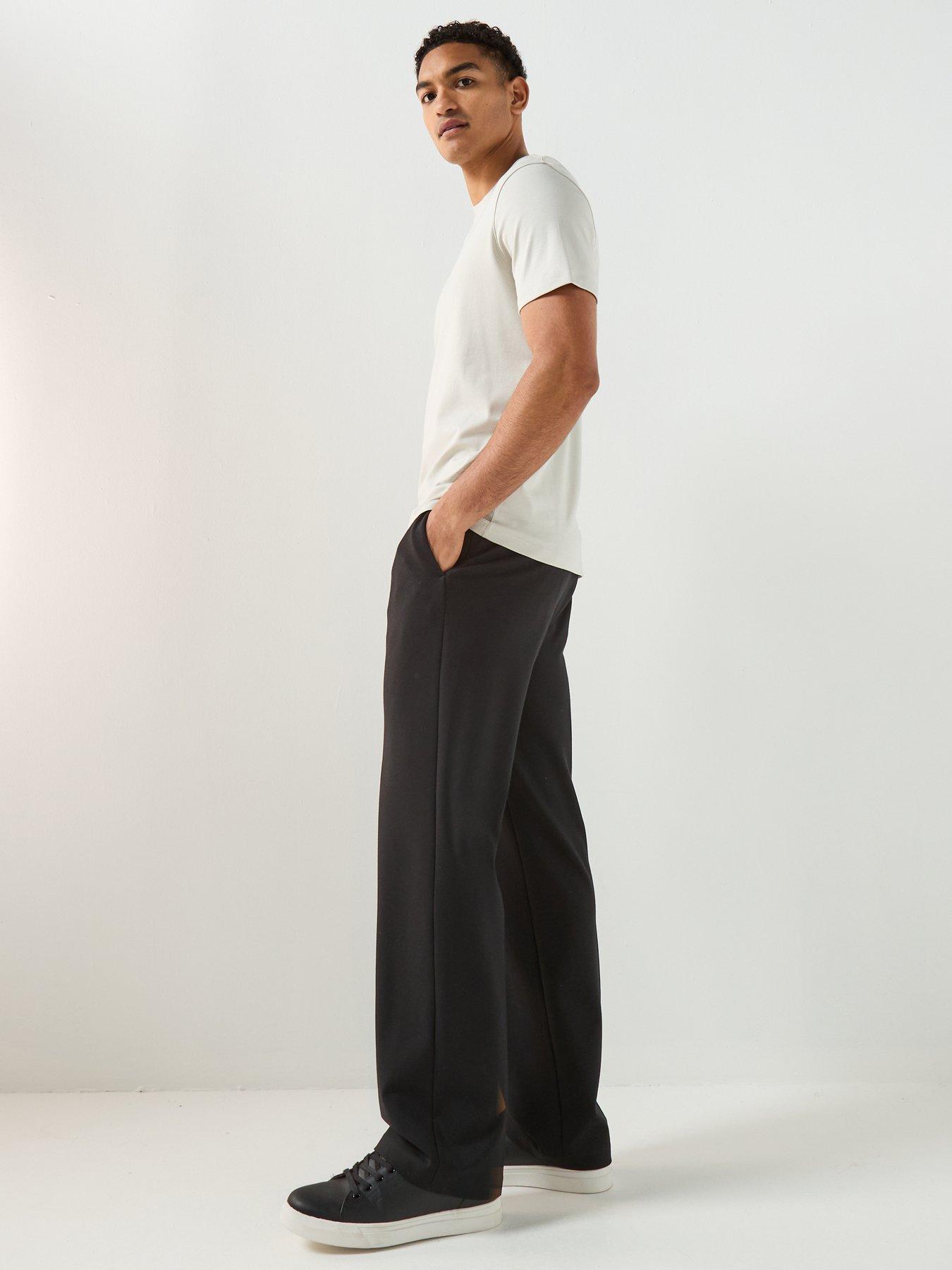 Image 6 of 6 of Calvin Klein Straight Fit Tech Knit Trousers - Black