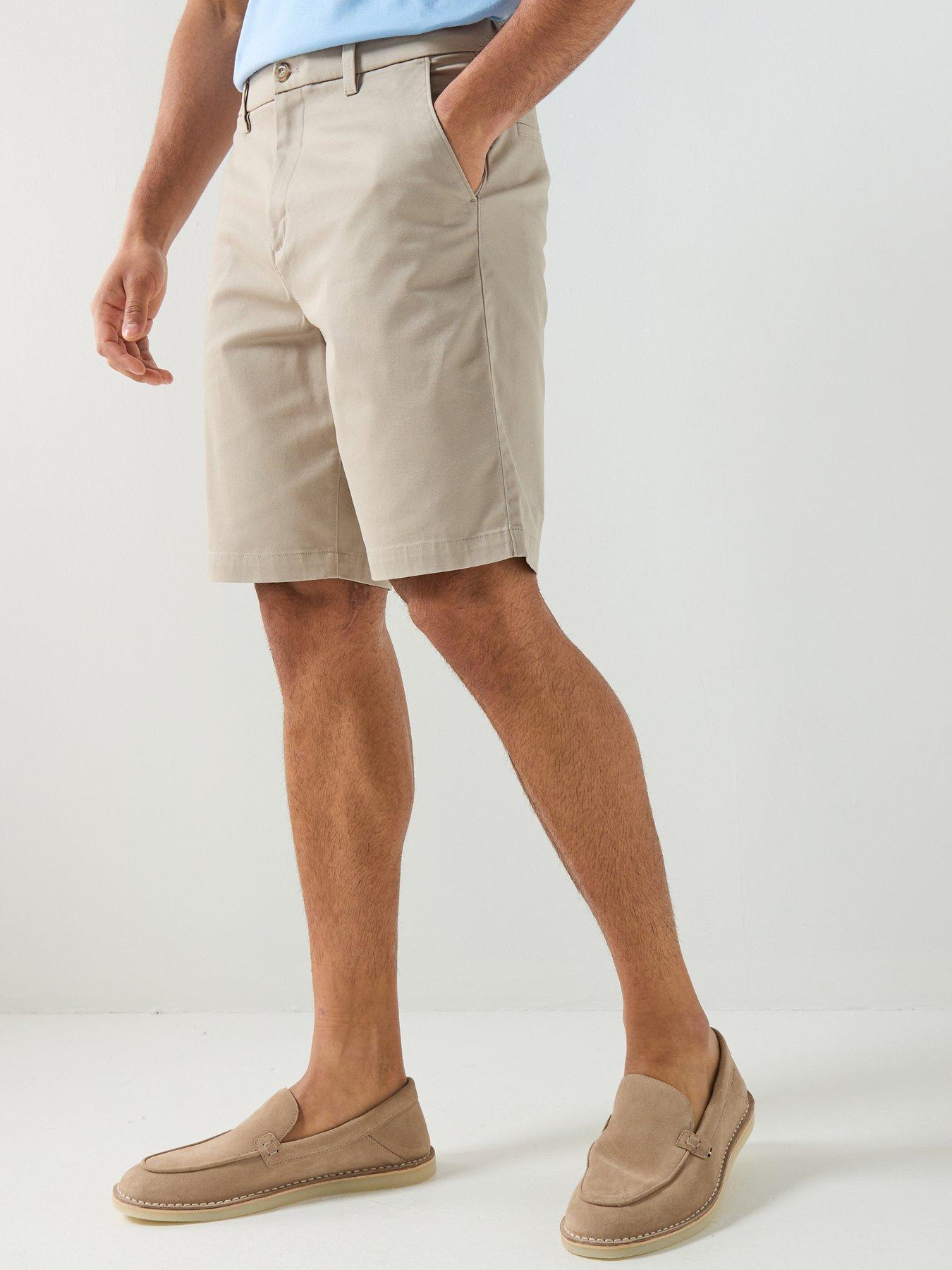 Calvin Klein Calvin Klein Straight Fit Refined Cotton Stretch Chino Shorts - Beige