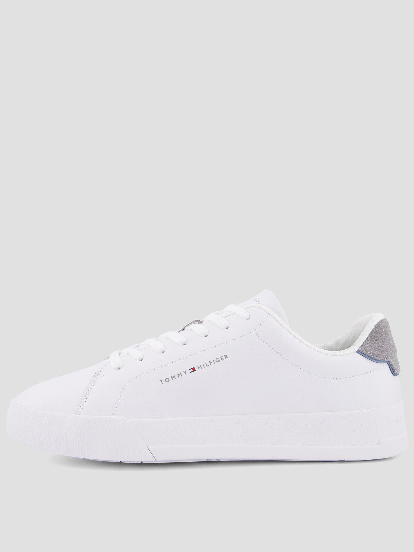 Tommy Hilfiger Leather Court Sneakers - White/Grey
