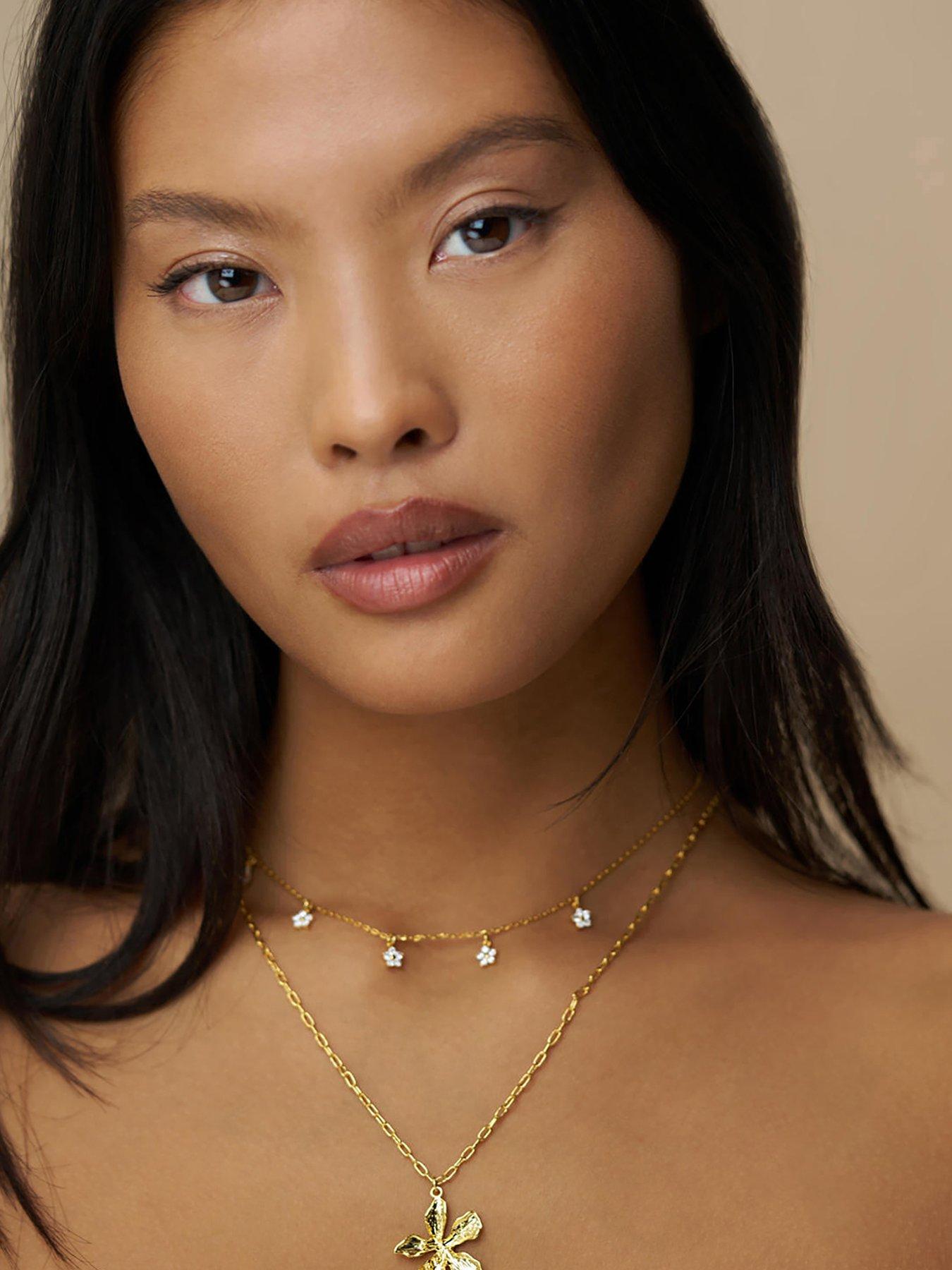 orelia-crystal-flower-multi-drop-necklacefront