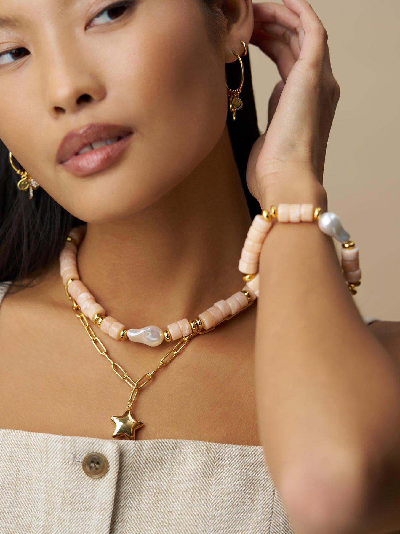Orelia Statement Pearl & Bead Necklace