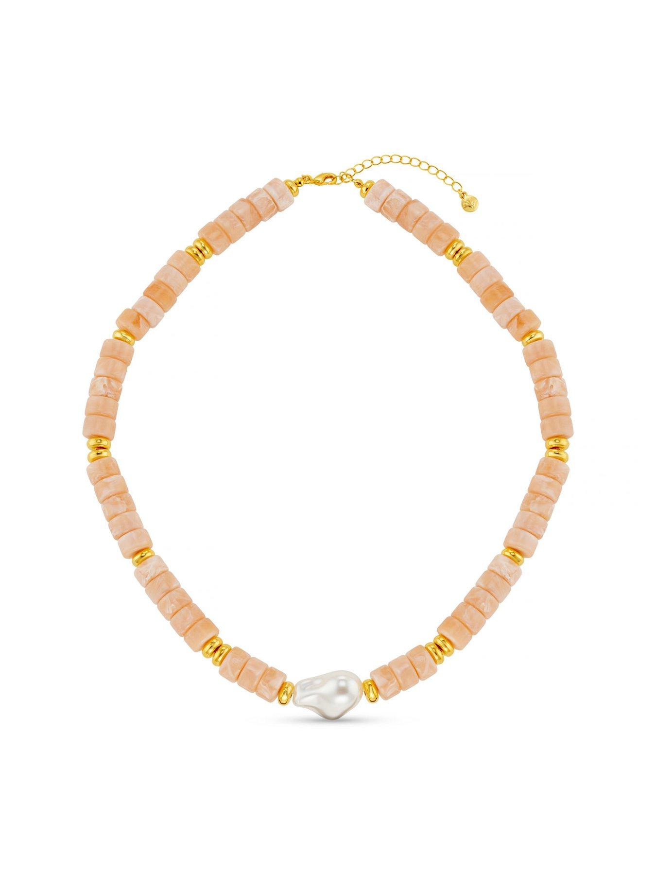 Image 2 of 4 of Orelia Statement Pearl & Bead Necklace