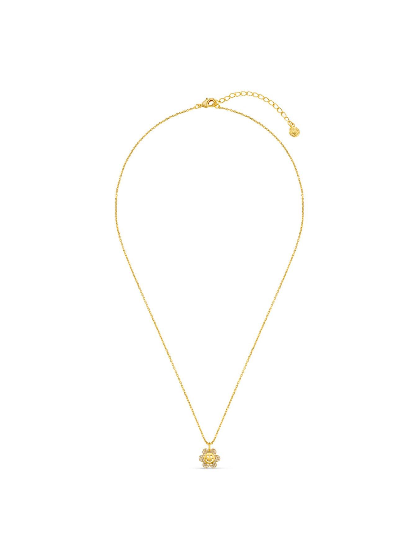 orelia-smiley-pave-flower-charm-necklacestillFront