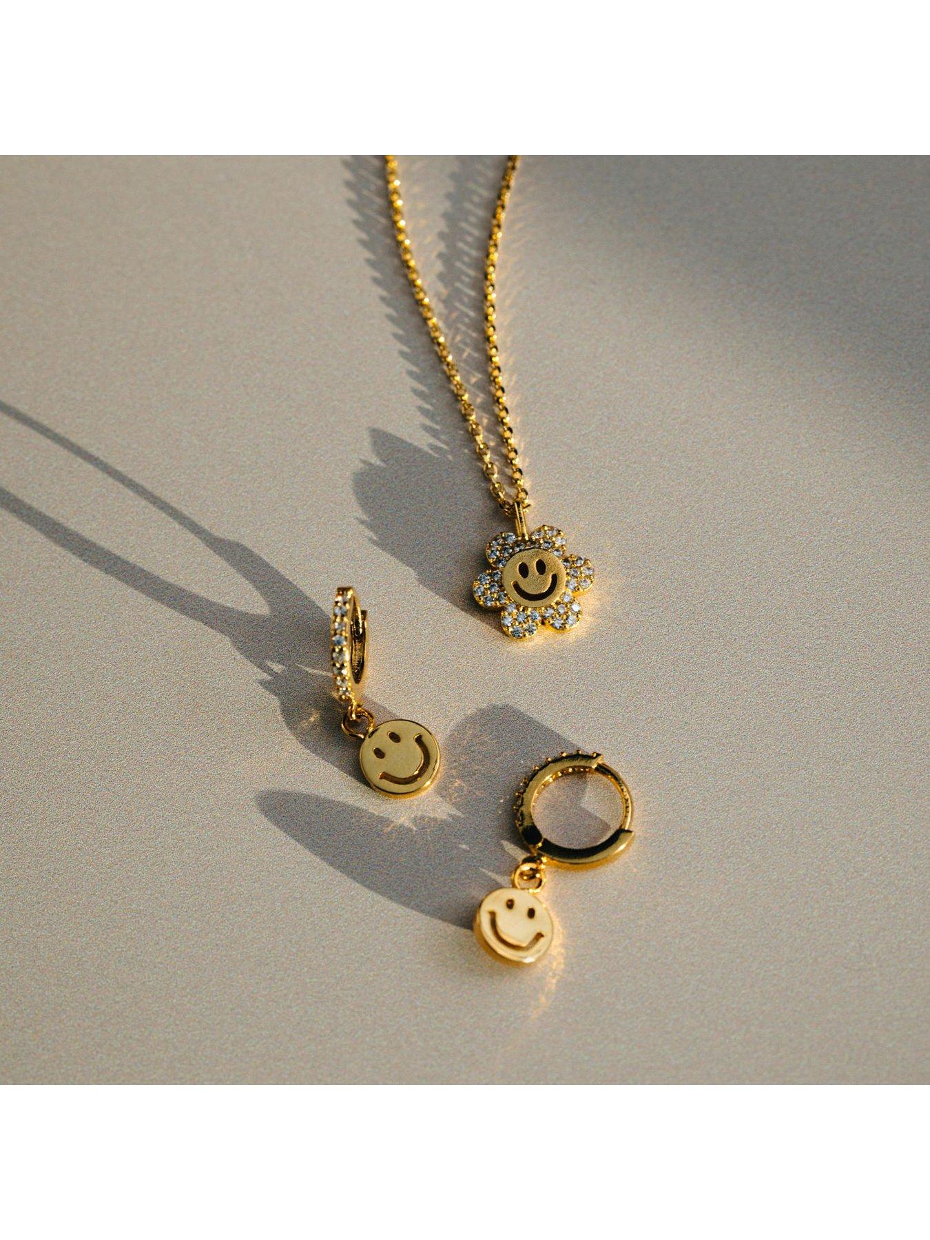 orelia-smiley-pave-flower-charm-necklaceback