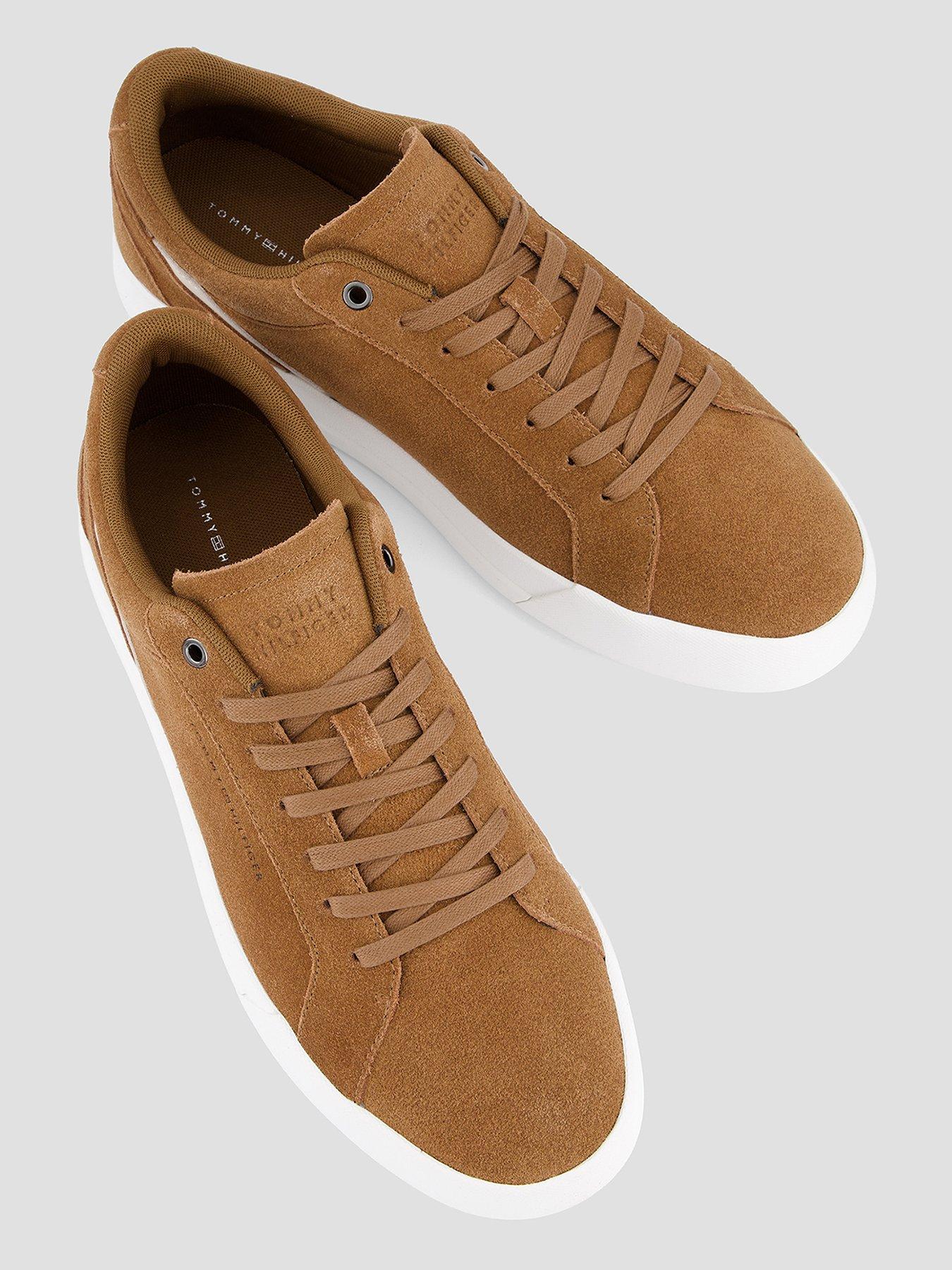 Image 3 of 7 of Tommy Hilfiger Premium Leather Court Sneakers - Brown
