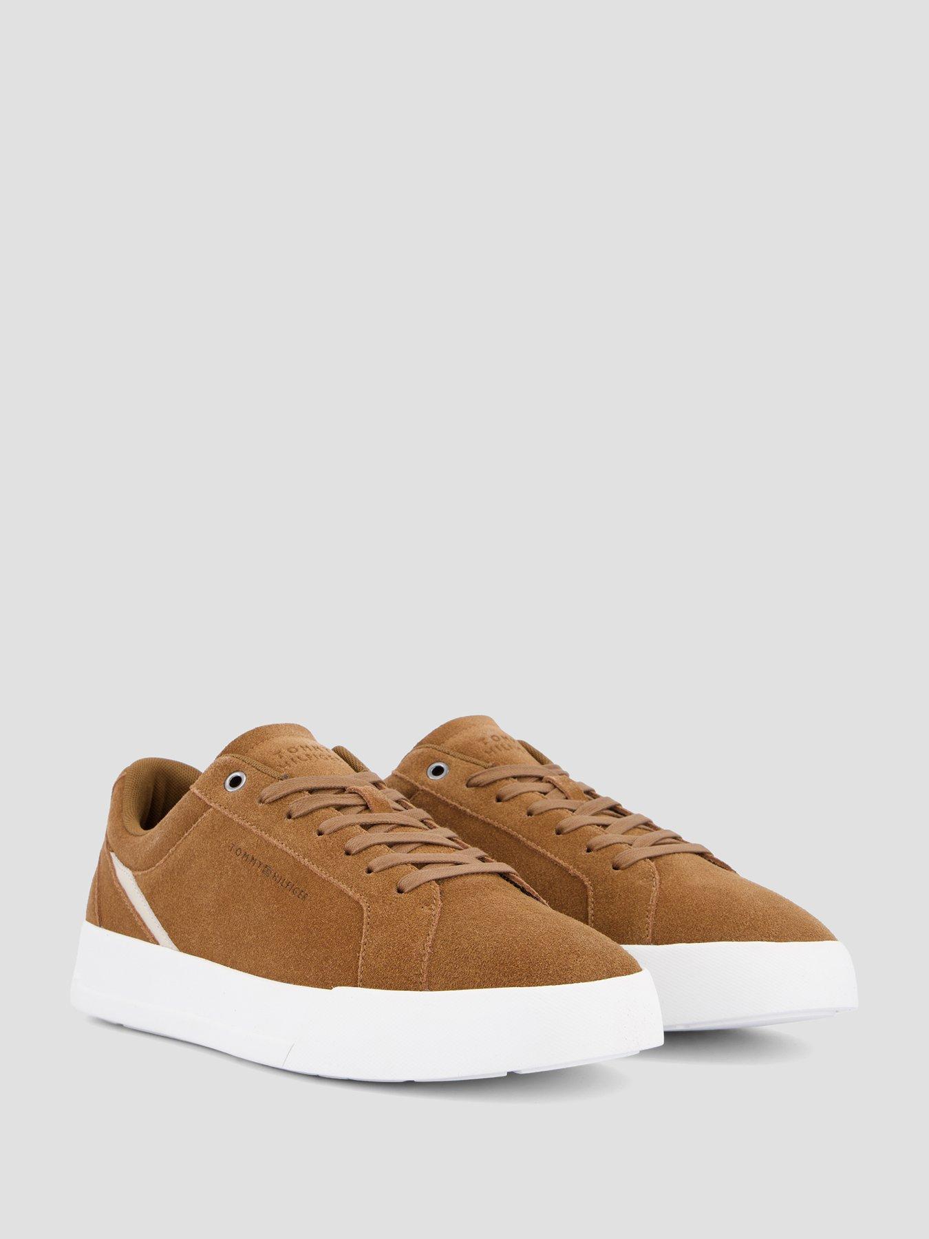 Image 6 of 7 of Tommy Hilfiger Premium Leather Court Sneakers - Brown