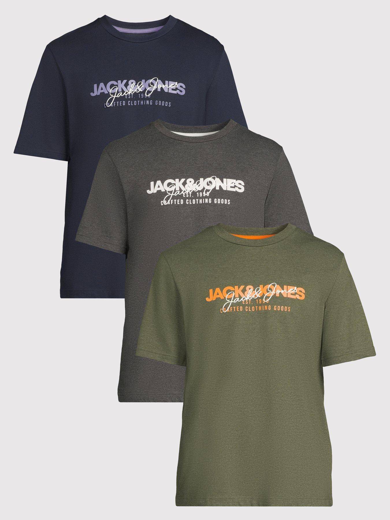 Image 1 of 5 of Jack & Jones Crew Neck T-Shirt 3Pk - Multi